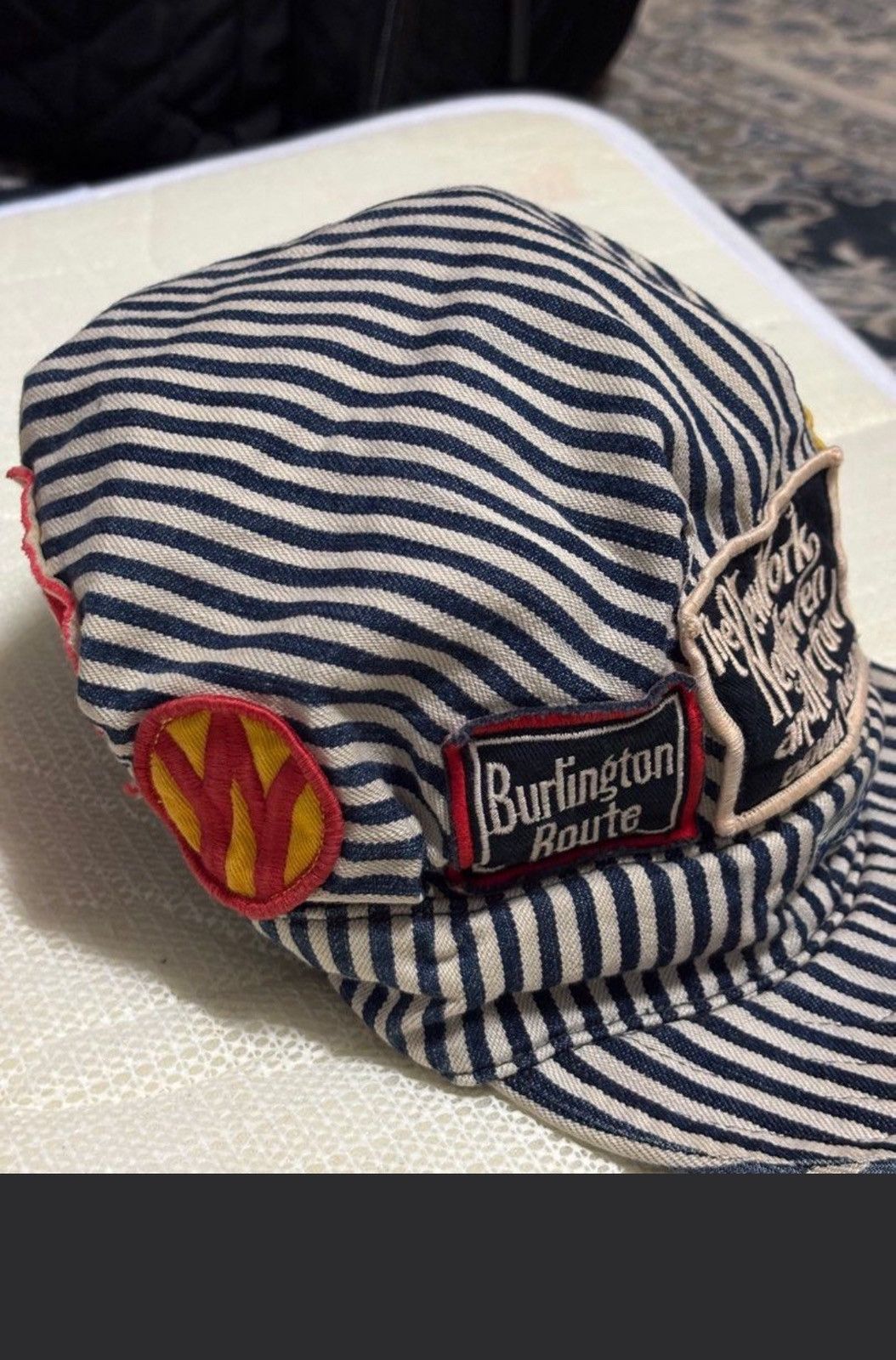 Kapital DENIM DUNGAREE HICKORY HAT VINTAGE RAILROAD OFFICER DESIGN Size ONE SIZE - 4 Thumbnail