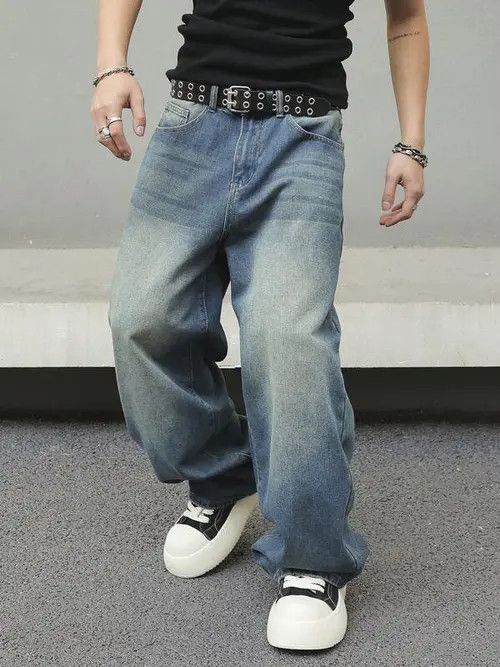 Jean Washed Y2k Denim Jeans Skate fit Baggy Size US 36 / EU 52 - 2 Thumbnail