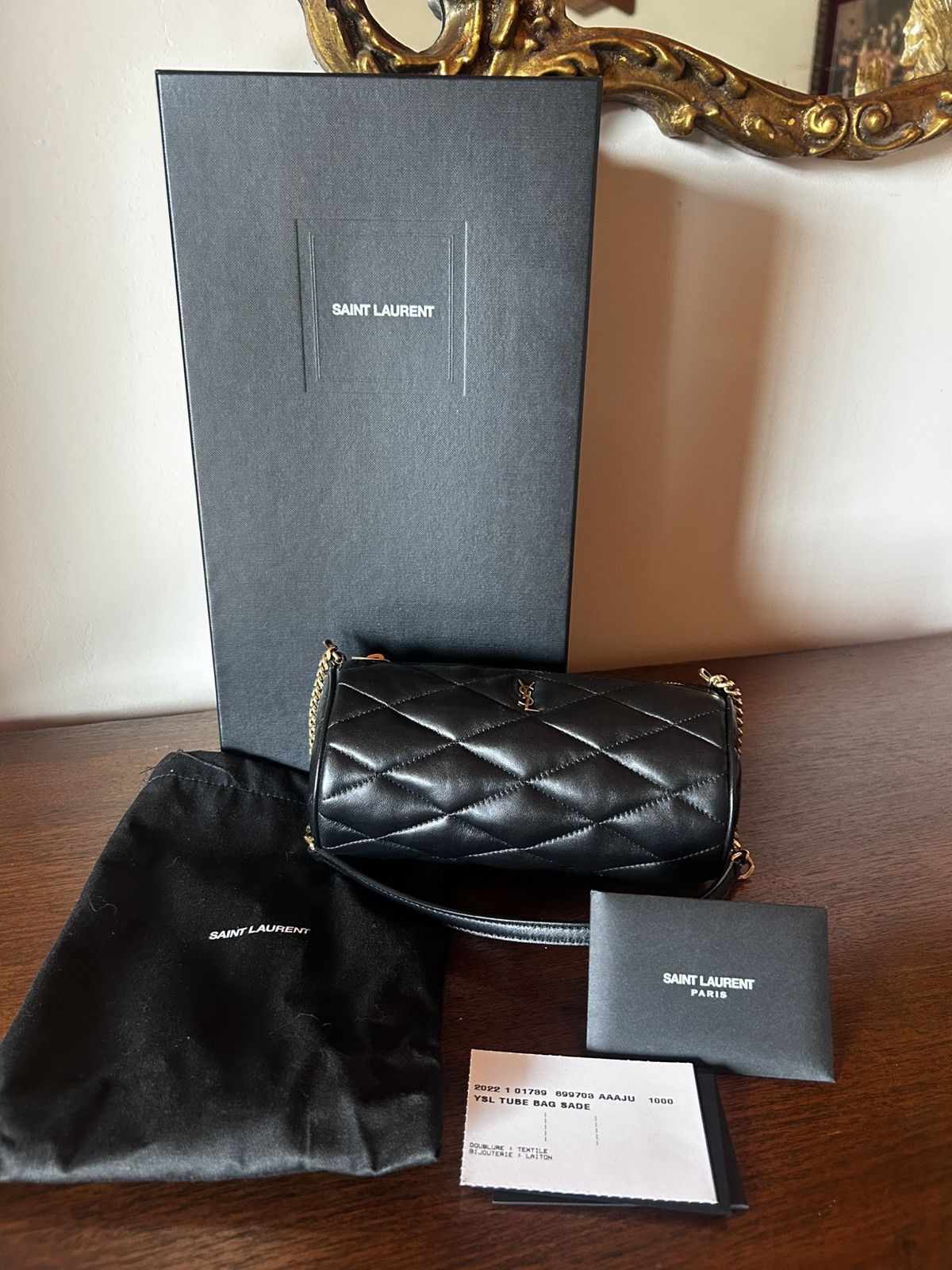 Saint Laurent Paris YSL Tube Bag in Black, Women's