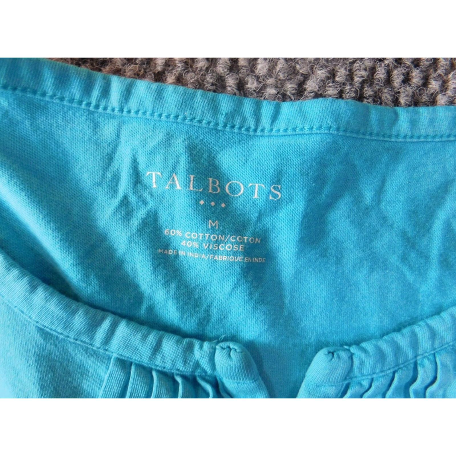 Talbots Talbots Blouse Womens Medium Blue Crew Neck Pullover Basic Casual Tee Stretch Size M / US 6-8 / IT 42-44 - 5 Thumbnail