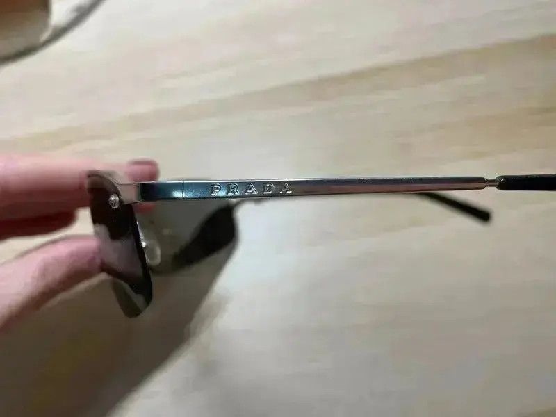 Prada × Vintage PRADA Sunglasses Rimless Sport Metal Frame Shield Mask MA141 Size ONE SIZE - 6 Thumbnail