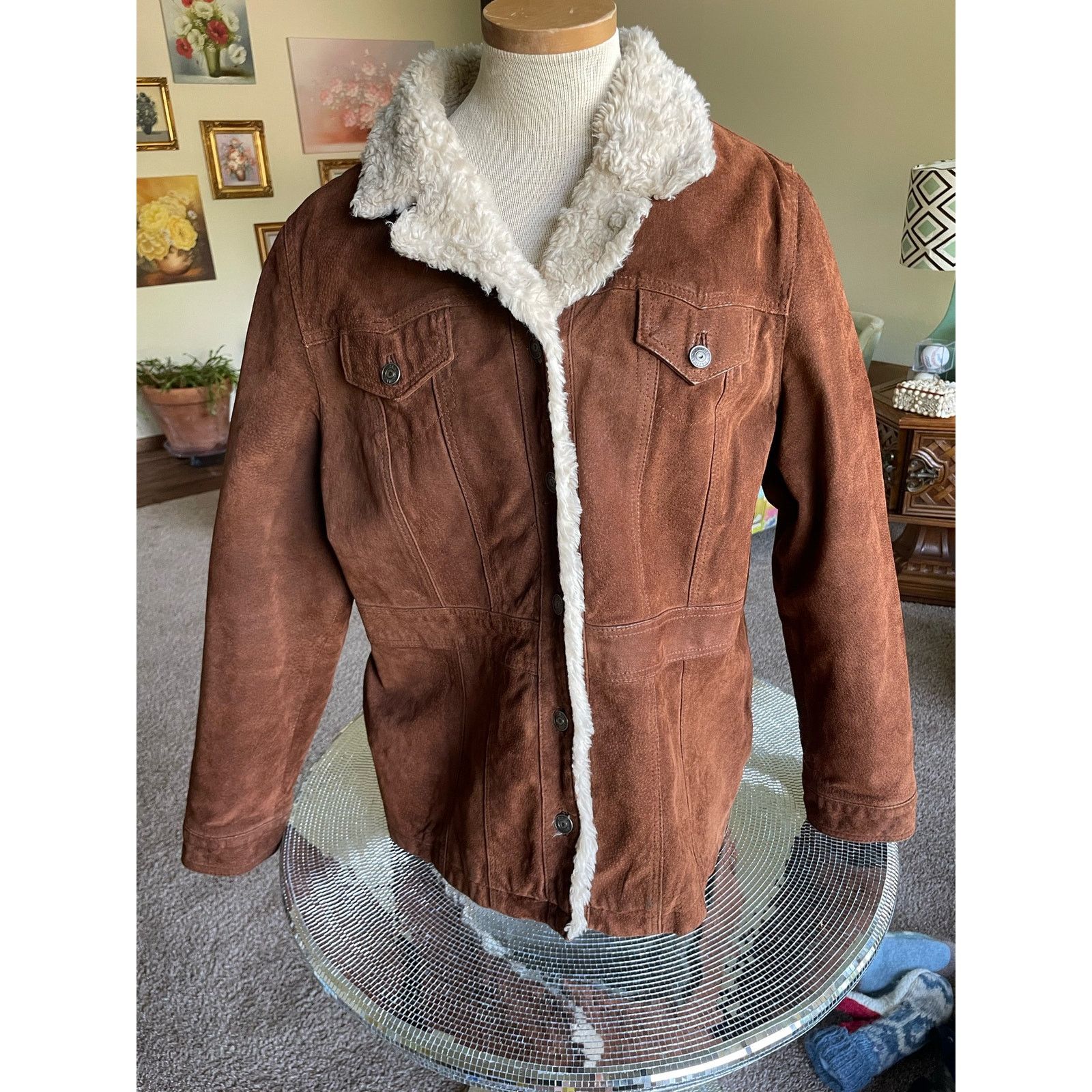 Wilsons leather Maxima suede online Faux fur jacket size XL