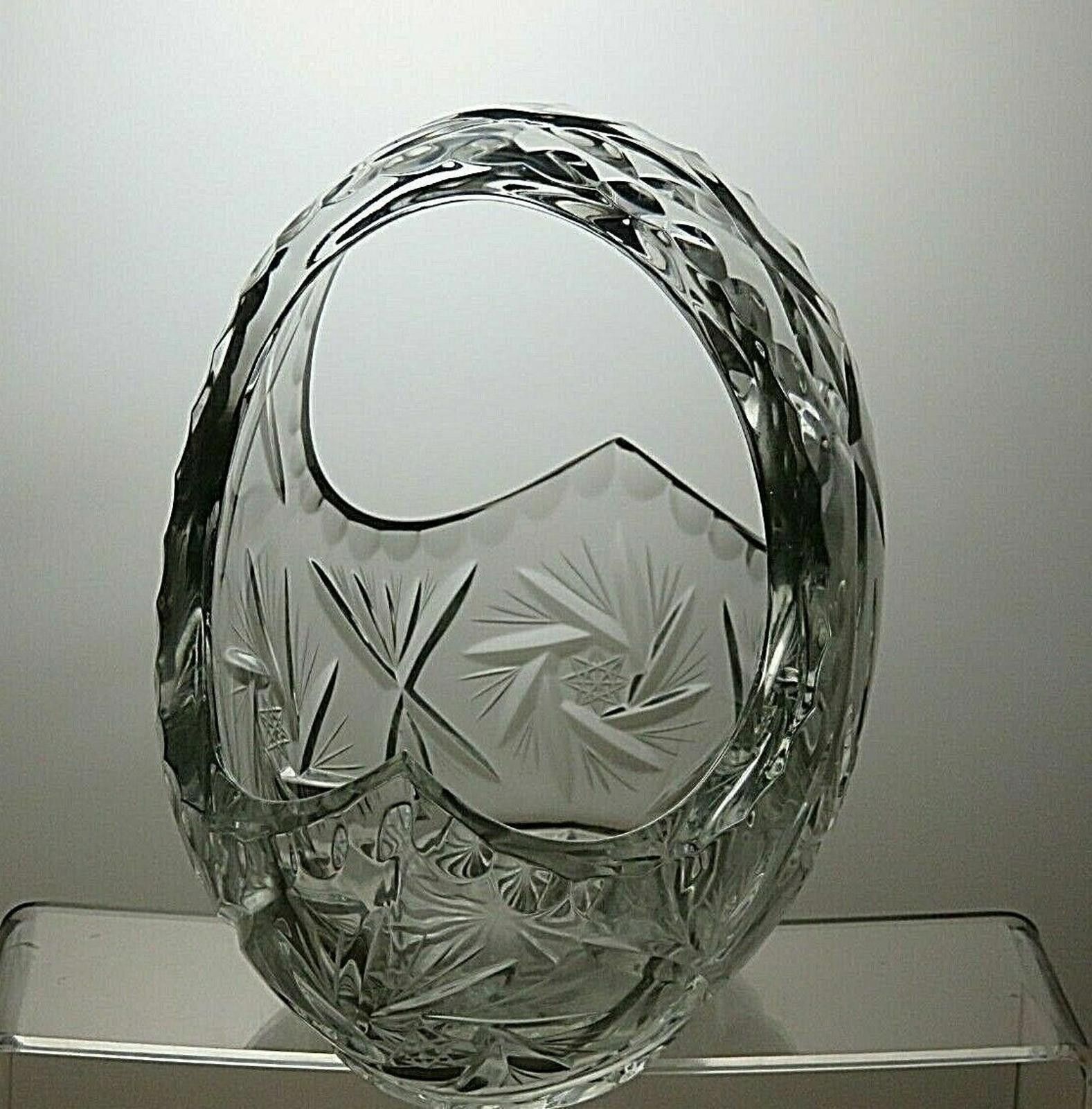 Poeme Bohemien Bohemia Crystal Pinwheel Cut Glass Handed Fruit Basket Size ONE SIZE - 5 Thumbnail
