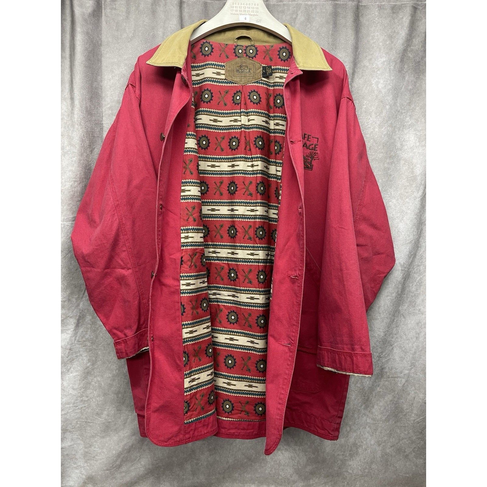 Other VINTAGE 90S WOOLRICH SANTA FE RED CANVAS AZTEC BLANKET LINED Size US L / EU 52-54 / 3 - 8 Thumbnail