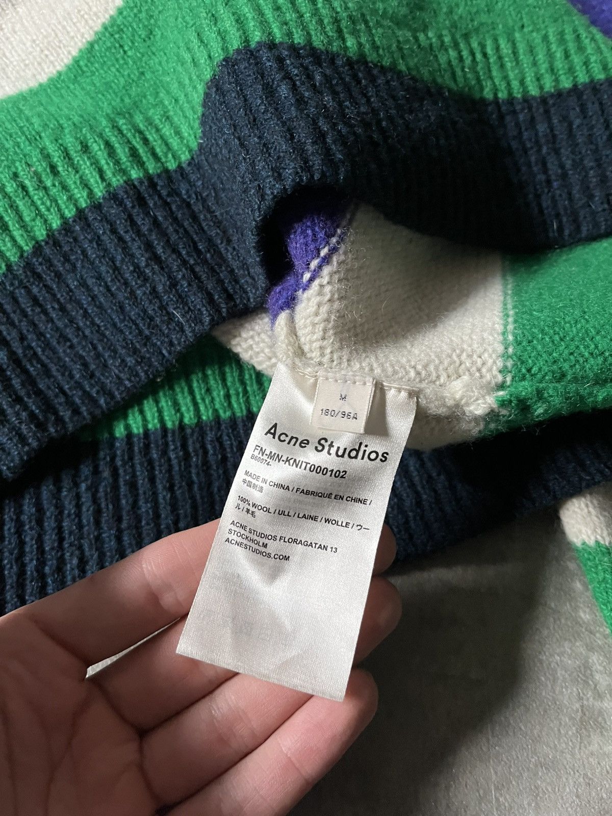 Acne Studios Acne Studios kai striped multicolor wool sweater Size US M / EU 48-50 / 2 - 11 Thumbnail
