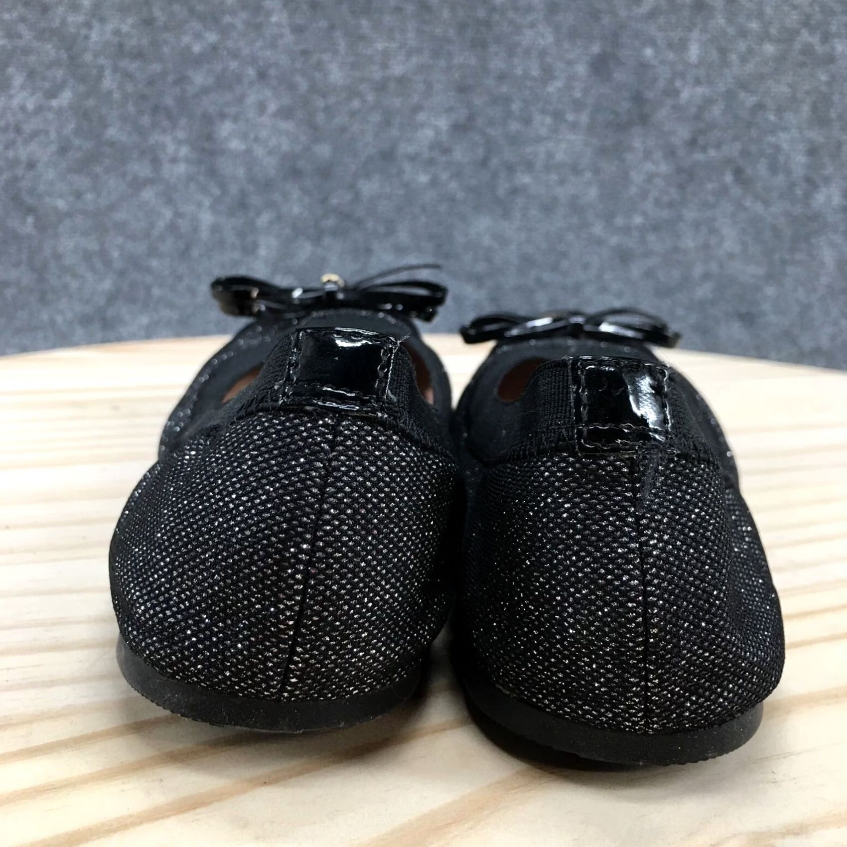 Vintage Cato Ballet Flats Womens 7.5M Black Bow Cap Toe Slip On Casual Comfort Shoes Size ONE SIZE - 7 Thumbnail