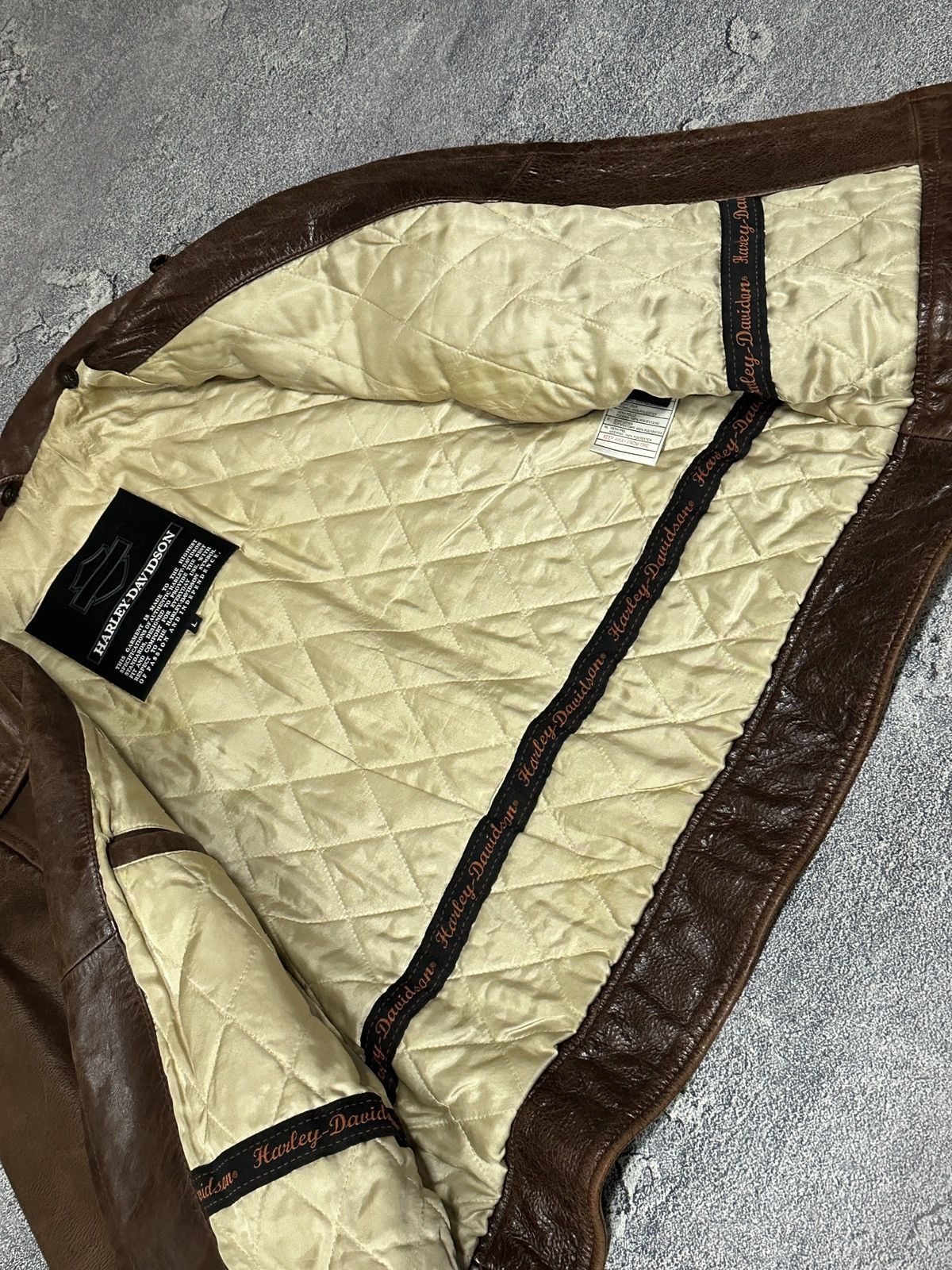 Harley Davidson Vintage Harley Davidson Heavy Leather Biker Jacket Brown L Size US L / EU 52-54 / 3 - 14 Thumbnail