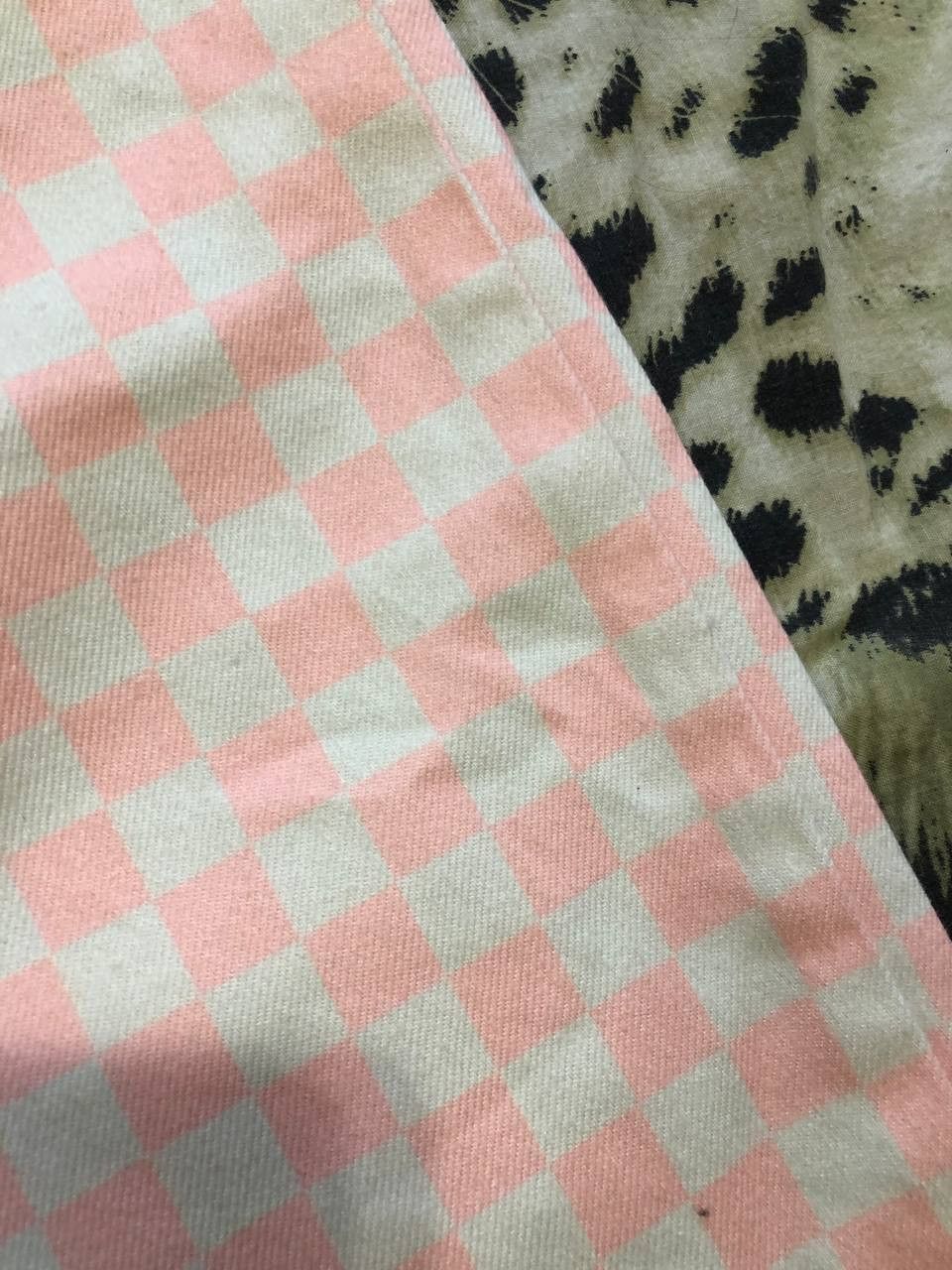 The Ragged Priest The Ragged Priest FASHION Pink and Cream Checkered Jeans Size 34" / US 12 / IT 48 - 6 Thumbnail