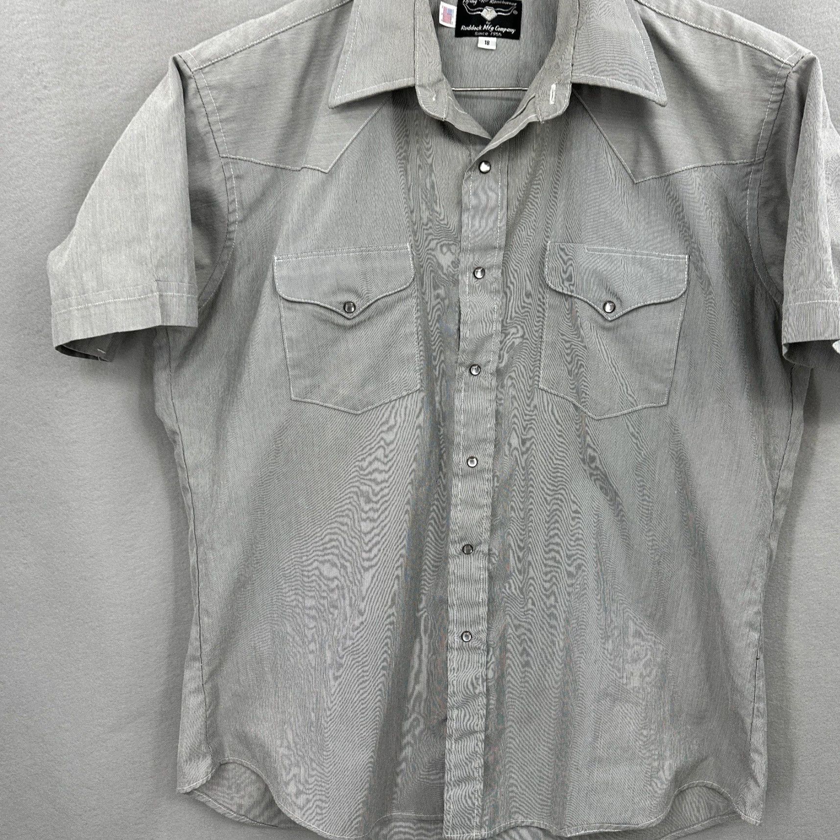 Vintage Vintage Flying R Ranchwear Cowboy Shirt Men 18 Pearl Snap Stripe Western Cotton Casual Size US L / EU 52-54 / 3 - 2 Thumbnail