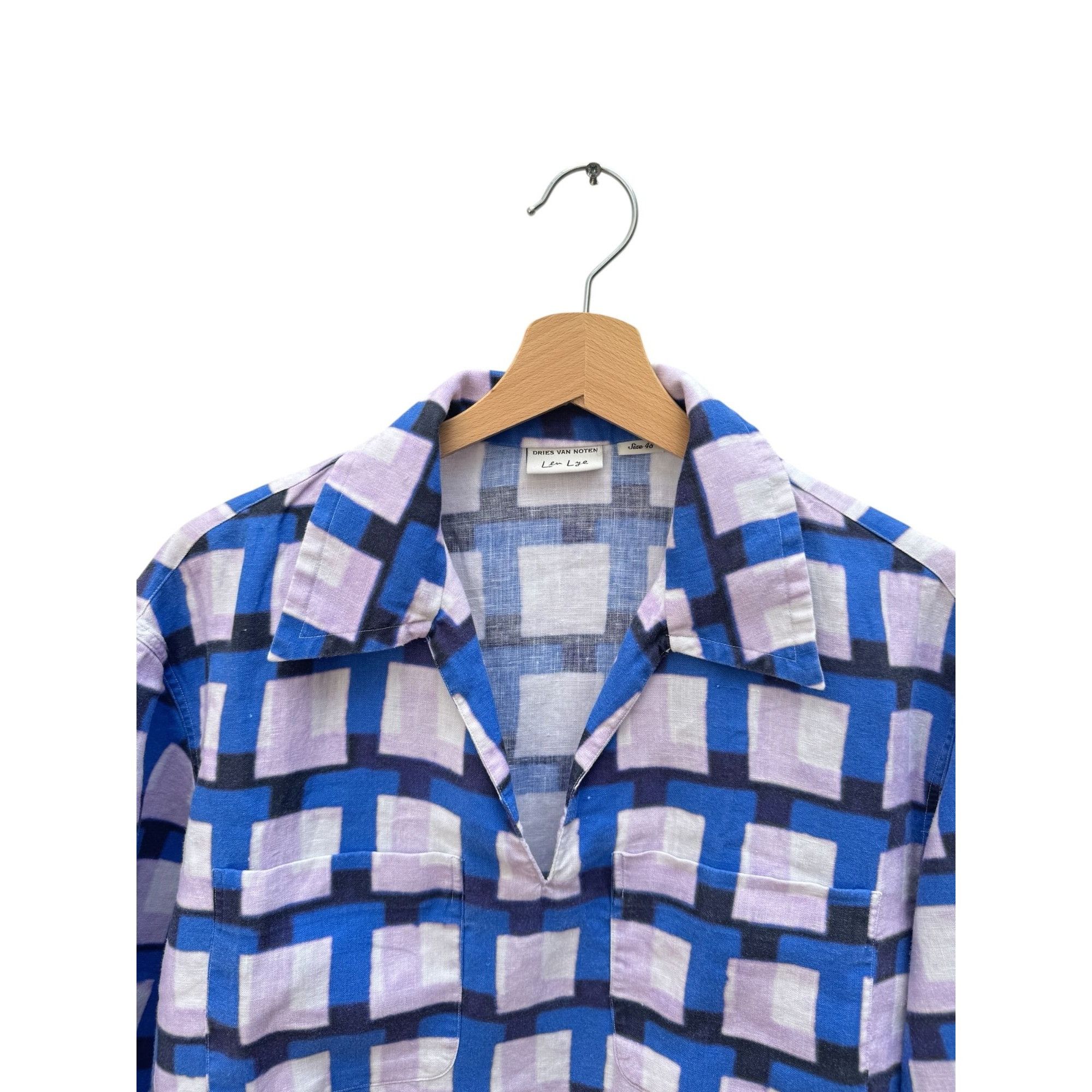 Dries Van Noten Spring Summer 2021 Linen Checkered Shirt Size US M / EU 48-50 / 2 - 2 Thumbnail