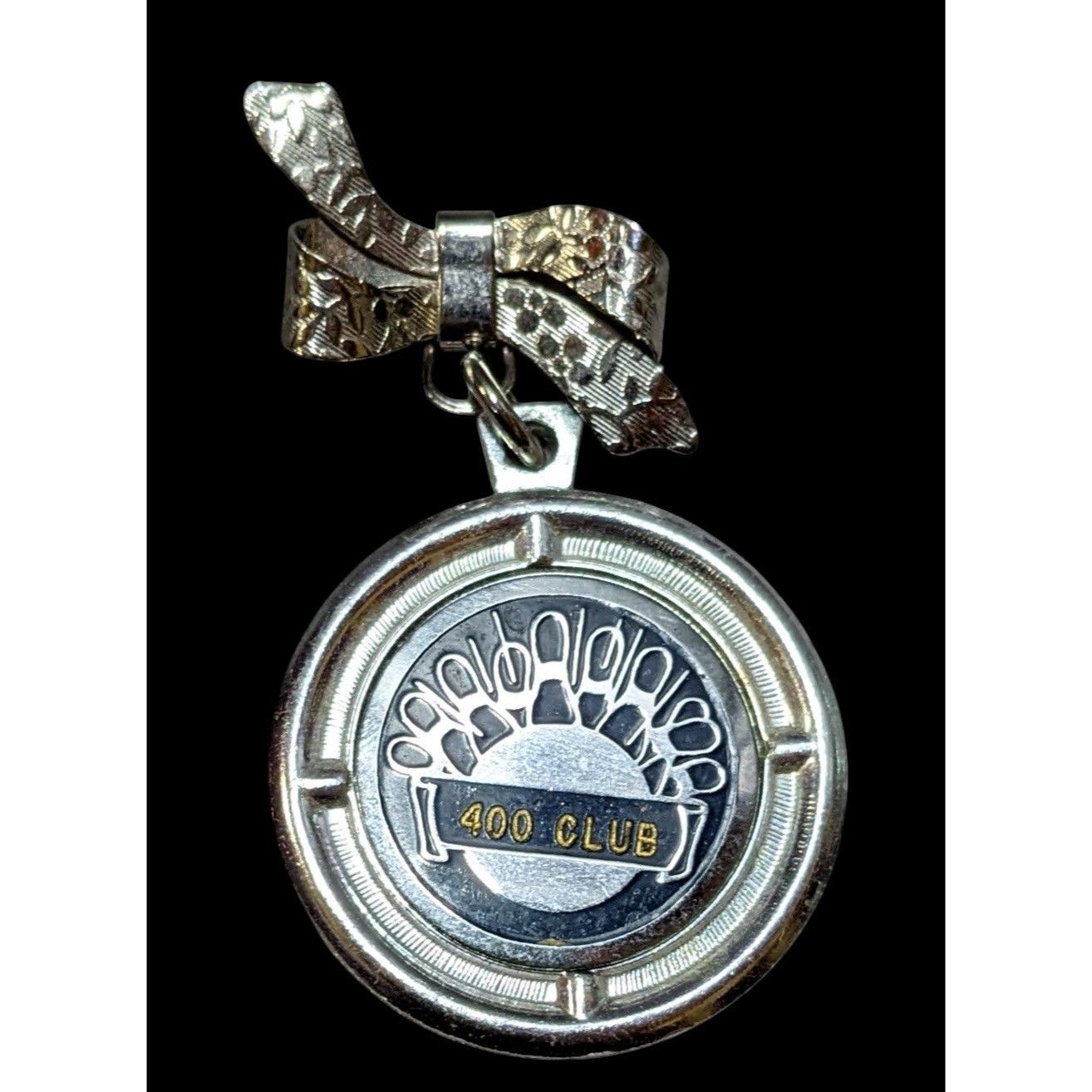 Other Silver Tone 400 Club Bowling Badge With Bow And Brooch Back Size ONE SIZE - 1 Thumbnail