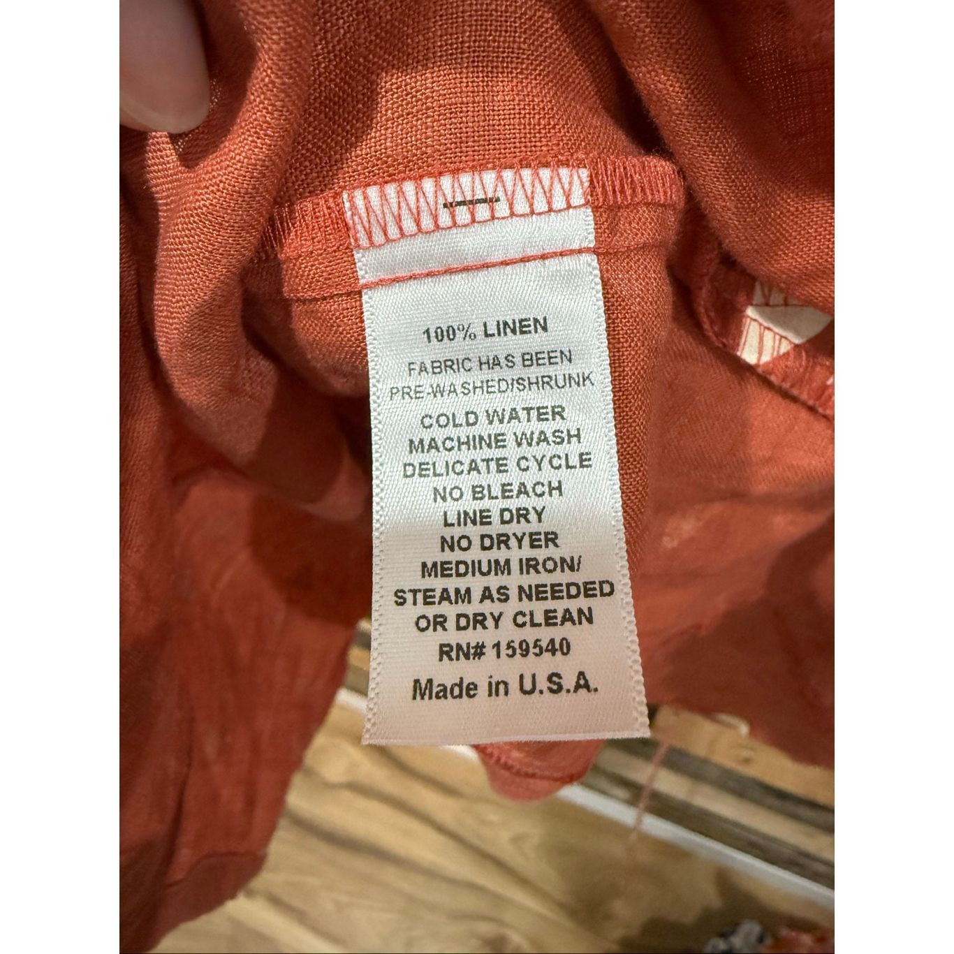 LIZ LISA Lisa Bayne rust/orange linen dress lagenlook size Medium Pet Size M / US 6-8 / IT 42-44 - 4 Thumbnail