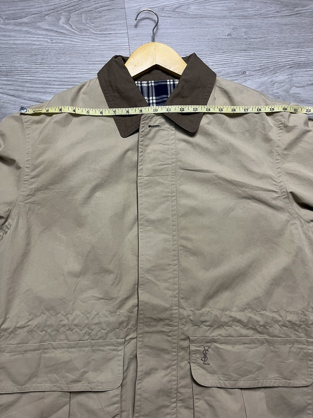 Vintage × Yves Saint Laurent Vintage Yves Saint Laurent Tartan Parka Jacket Size US L / EU 52-54 / 3 - 11 Thumbnail