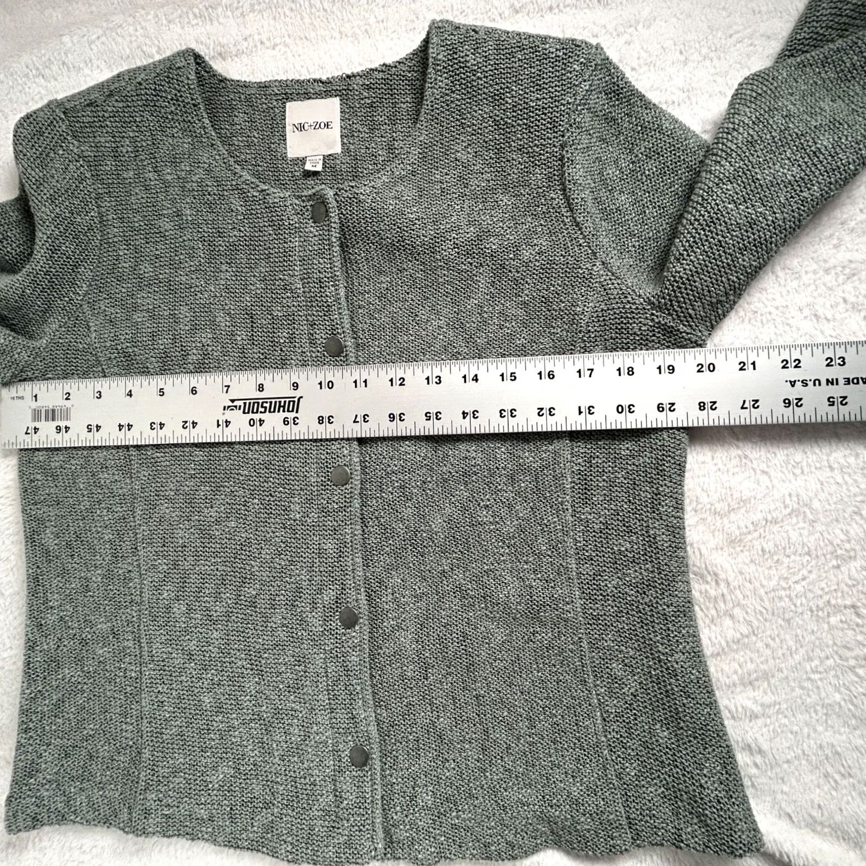 NIC+ZOE NIC+ZOE Woman’s Fall Nights Jacket Cardigan Medium Gray Textured Knit Casual Size M / US 6-8 / IT 42-44 - 6 Thumbnail