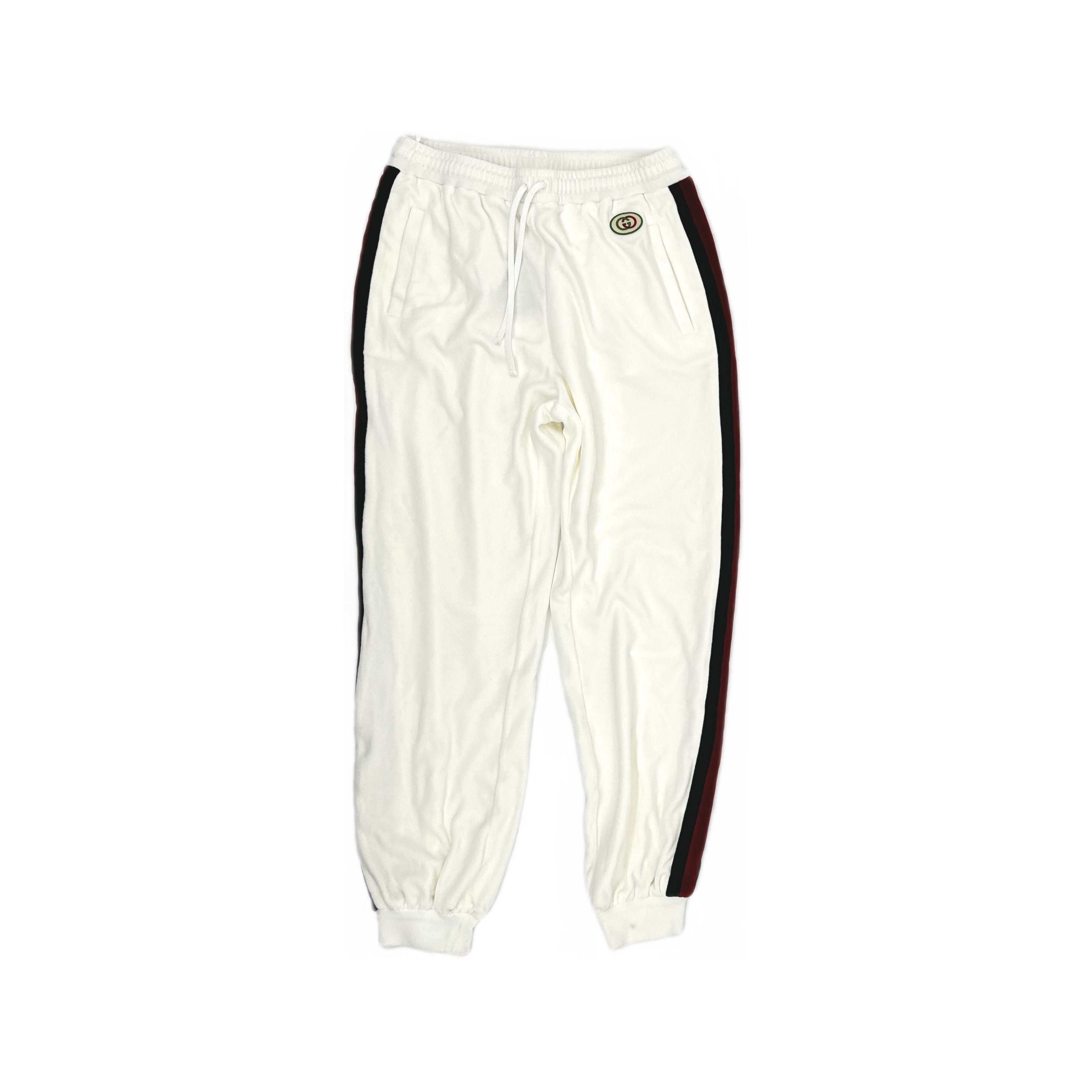 Gucci Gucci Web Stripe Jersey Joggers White XL Size 34" / US 12 / IT 48 - 1 Thumbnail