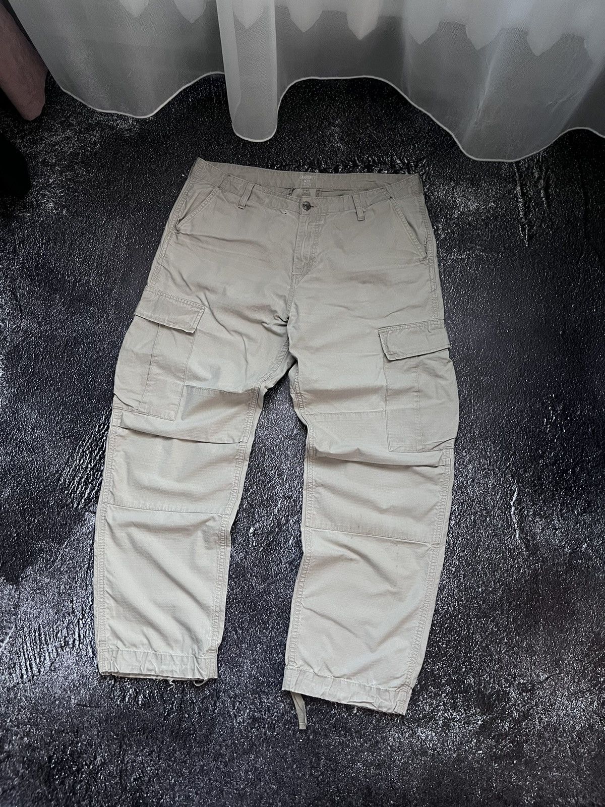 Carhartt × Carhartt Wip carhartt beige regular cargo pants trousers 36х32 Size US 36 / EU 52 - 3 Thumbnail