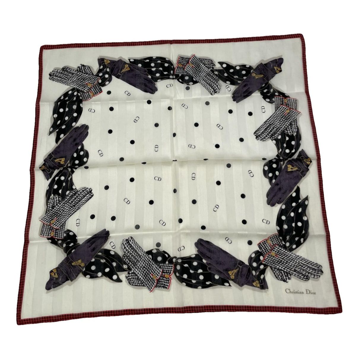 Dior White Silk Scarf Size ONE SIZE - 1 Thumbnail