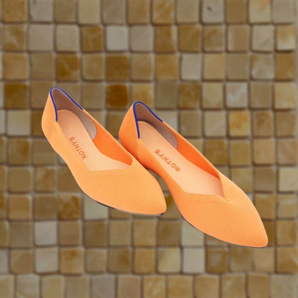 Rothy's Rothy's Women's Flat Orange Size 8 Pointed Toe Retired Color Shoes Womens Flats Orange Pointy Toed Retired Sz 8 Size US 8 / IT 38 - 1 Thumbnail