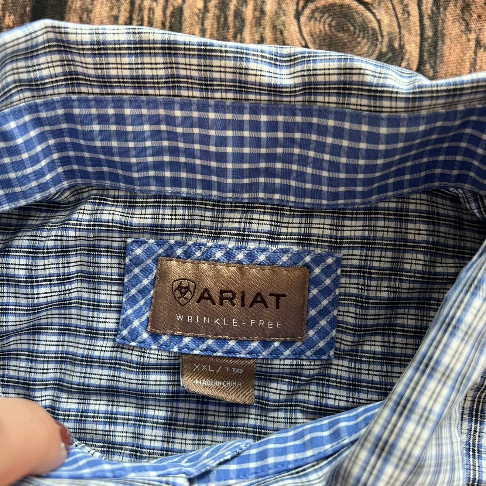 Ariat Ariat Men's 2XL Blue Plaid Long Sleeve Button Down Shirt Size US XXL / EU 58 / 5 - 3 Thumbnail