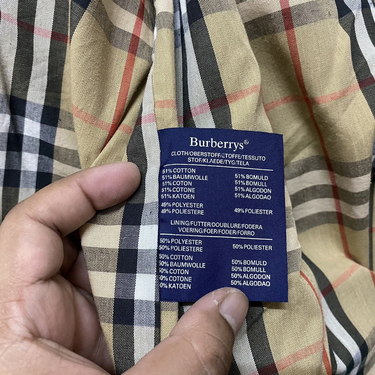Burberry Vintage BURBERRYs' Nova Check Trench Classic Made ENGLAND Size US L / EU 52-54 / 3 - 10 Thumbnail
