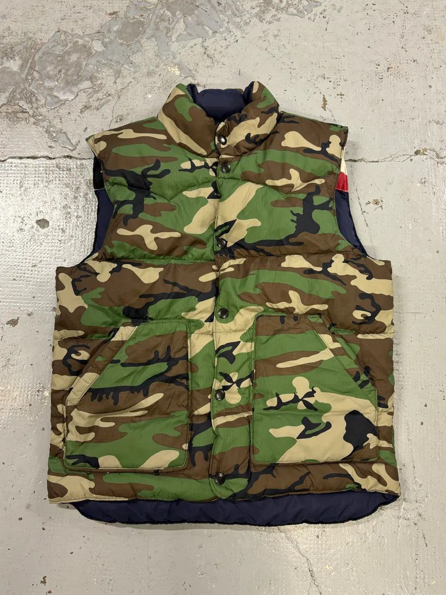 Polo Ralph Lauren 2010s Ralph Lauren Navy Camo Reversible American Flag Puffer Vest Size US S / EU 44-46 / 1 - 2 Thumbnail