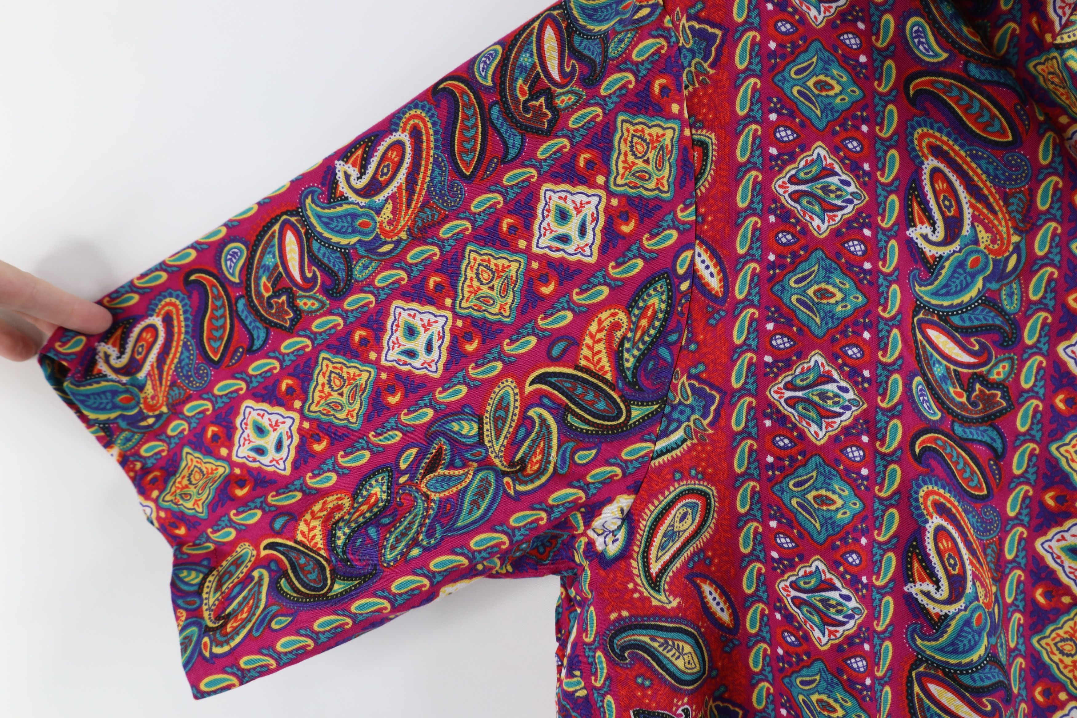 Vintage Vintage 90s Streetwear Paisley Camp Collar Button Shirt USA Size XL / US 12-14 / IT 48-50 - 4 Thumbnail