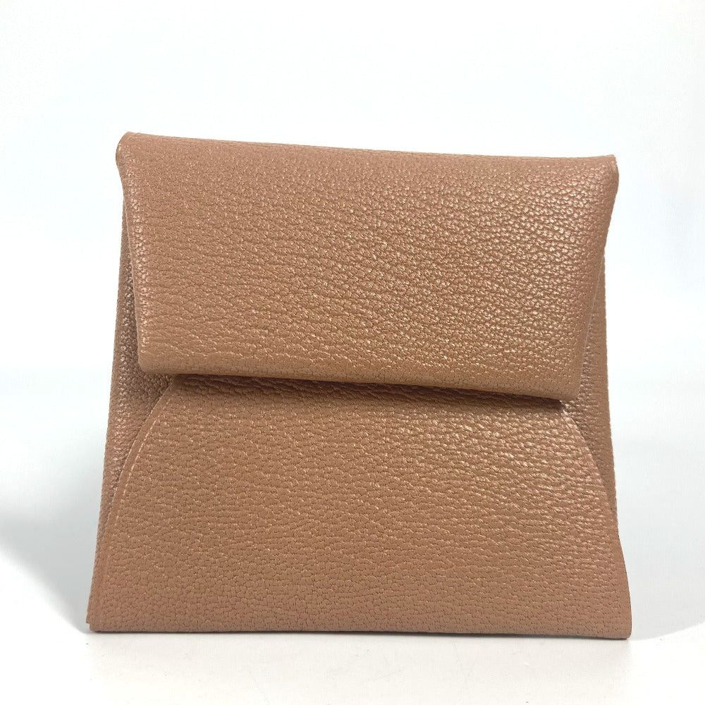 Hermes Hermes Bicolor Bastia Verso Wallet Change Purse Square Coin Chevre Unisex Quebraco/Mauve Sylvestre Brown Size ONE SIZE - 1 Thumbnail
