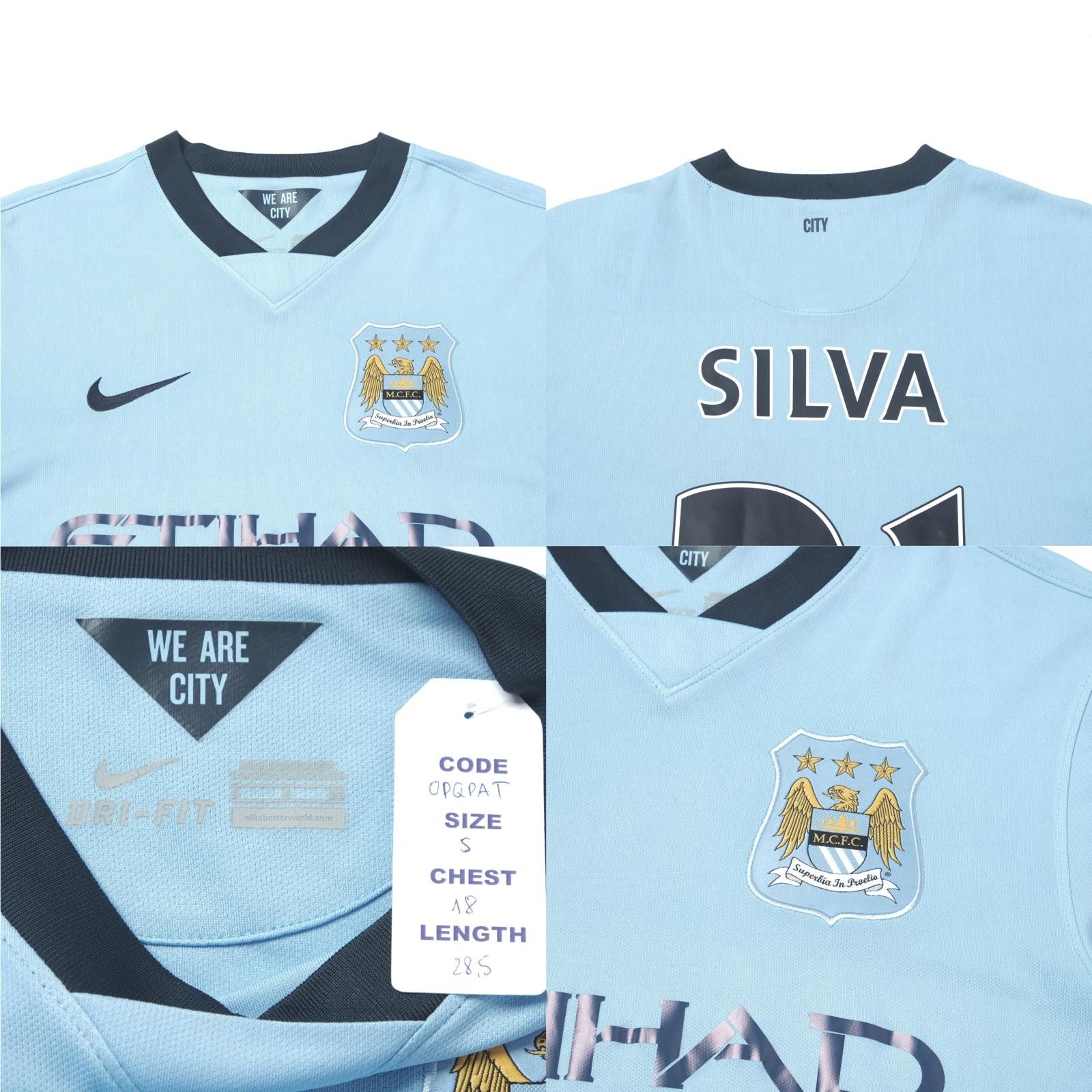 Nike 2014/15 Manchester City Home Shirt Nike David Silva (S) Size US S / EU 44-46 / 1 - 5 Thumbnail