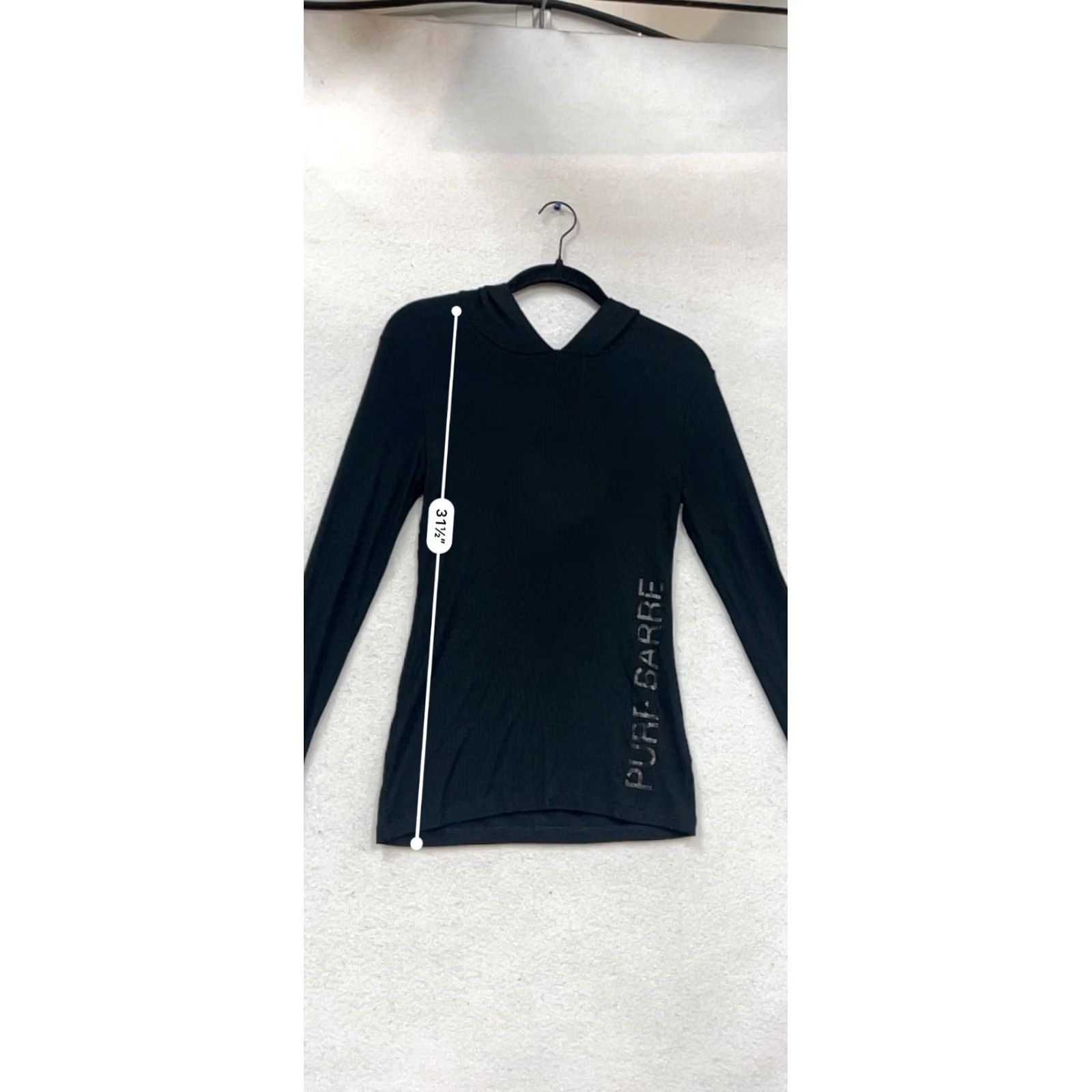 Vintage Pure Barre By Splits59 XS Black Ribbed Long Sleeve Hooded Top Womens XS Size XS / US 0-2 / IT 36-38 - 7 Thumbnail