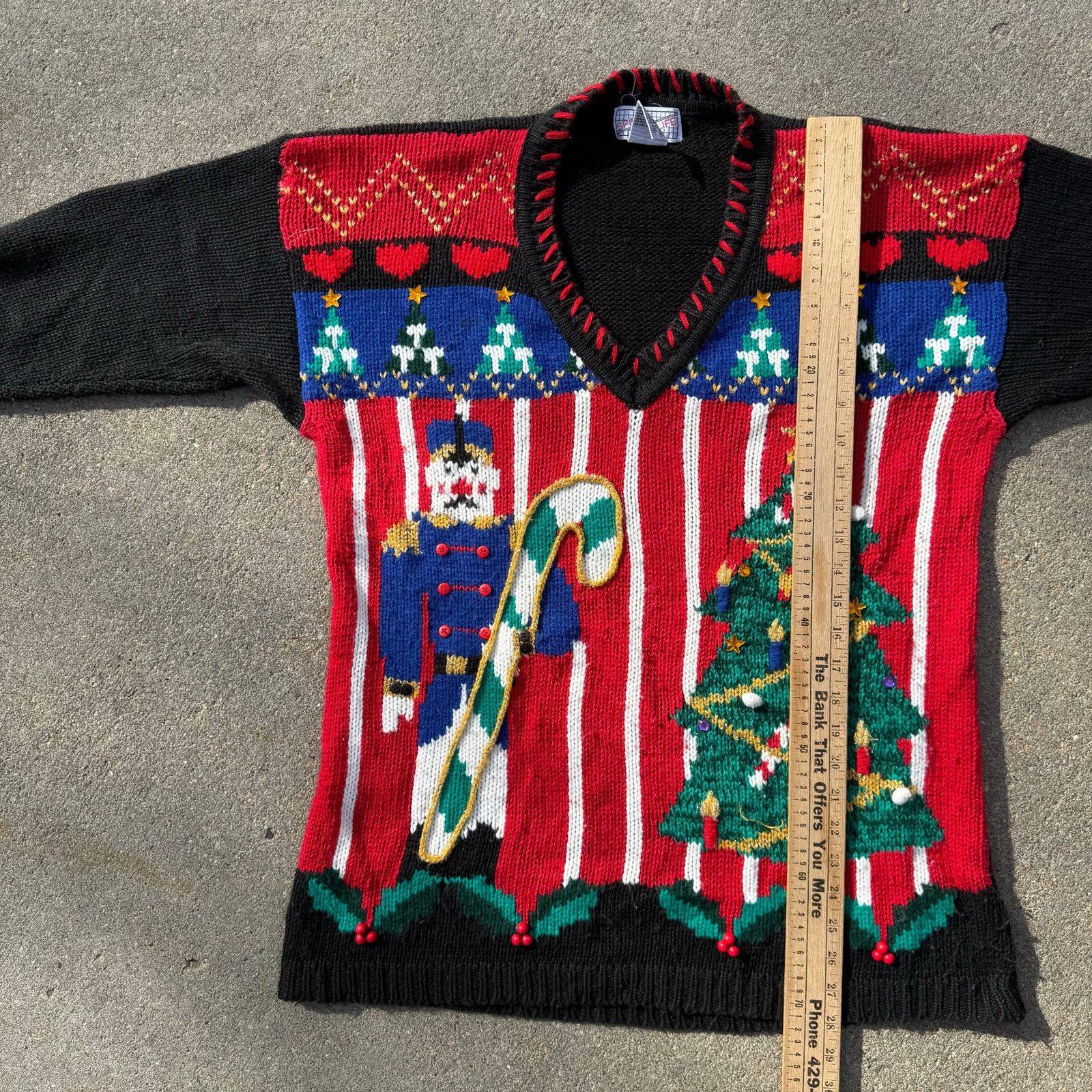 Vintage 90s Gaudy Nutcracker Christmas Tree Holiday Sweater MEDIUM Size M / US 6-8 / IT 42-44 - 8 Thumbnail