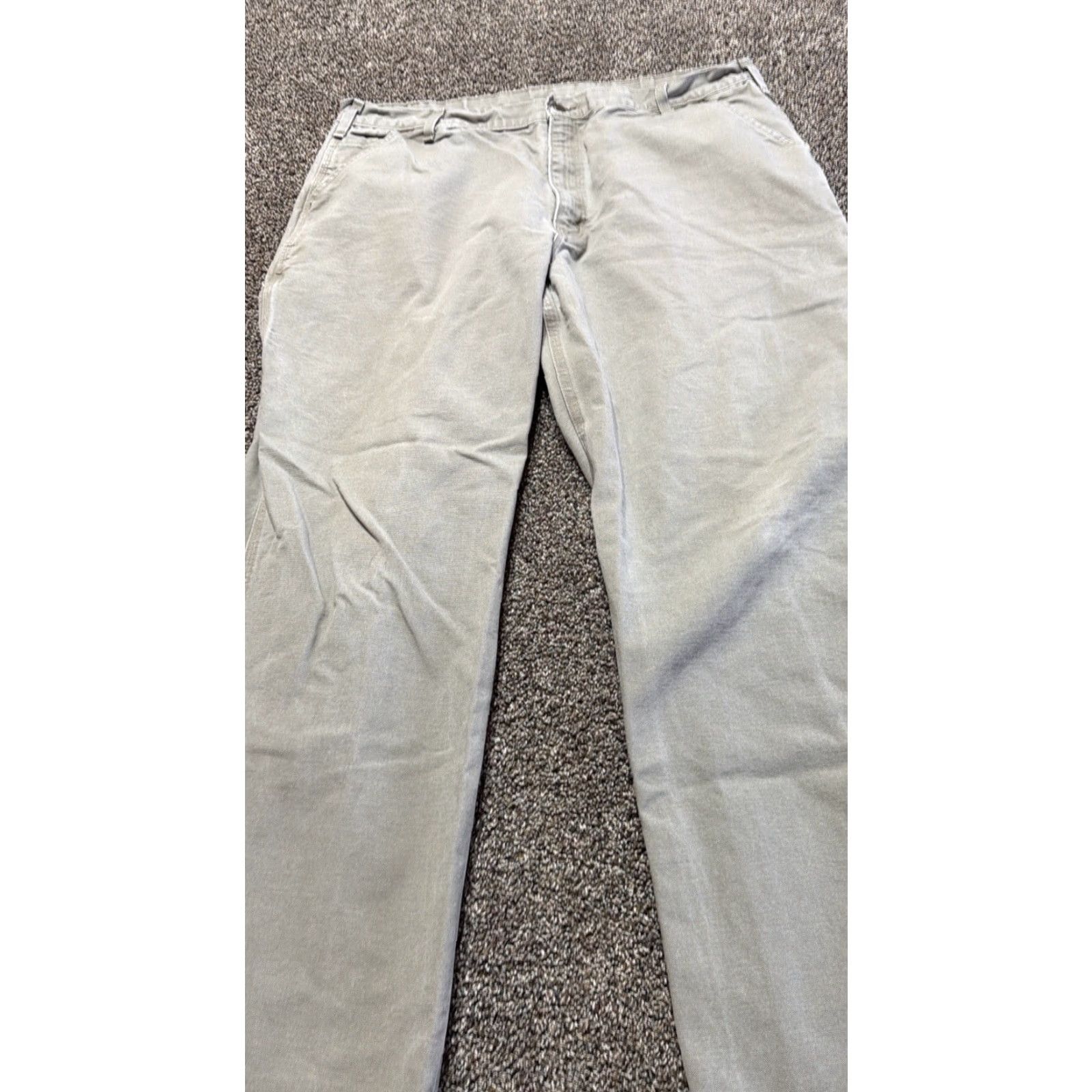 Carhartt Carhartt Jeans Mens 42x32 Dungaree Straight Denim Tan 5-Pocket Logo Zip Pocketless N/A DES 42X32 - Not Flaw Size US 42 / EU 58 - 2 Thumbnail