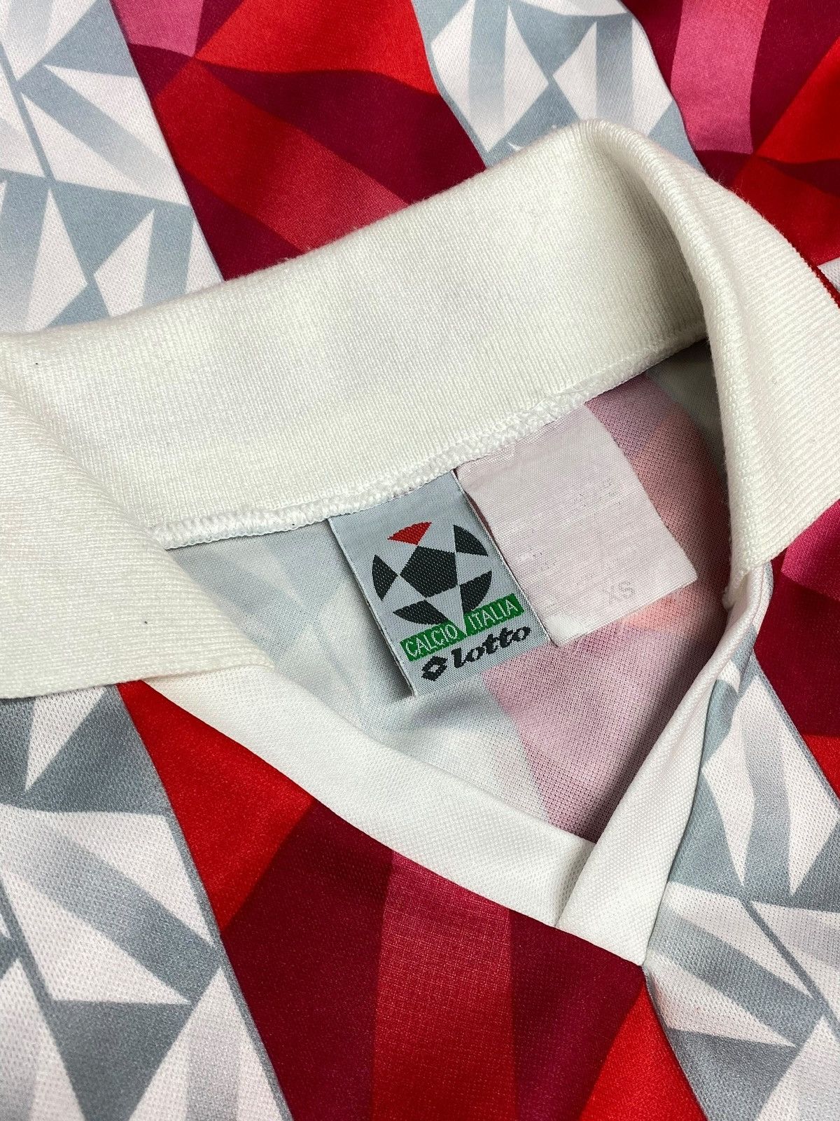 Vintage 🔥 90s LOTTO CALCIO ITALIA GEOMETRIC JERSEY AC MILAN VIBES Size US XS / EU 42 / 0 - 13 Thumbnail