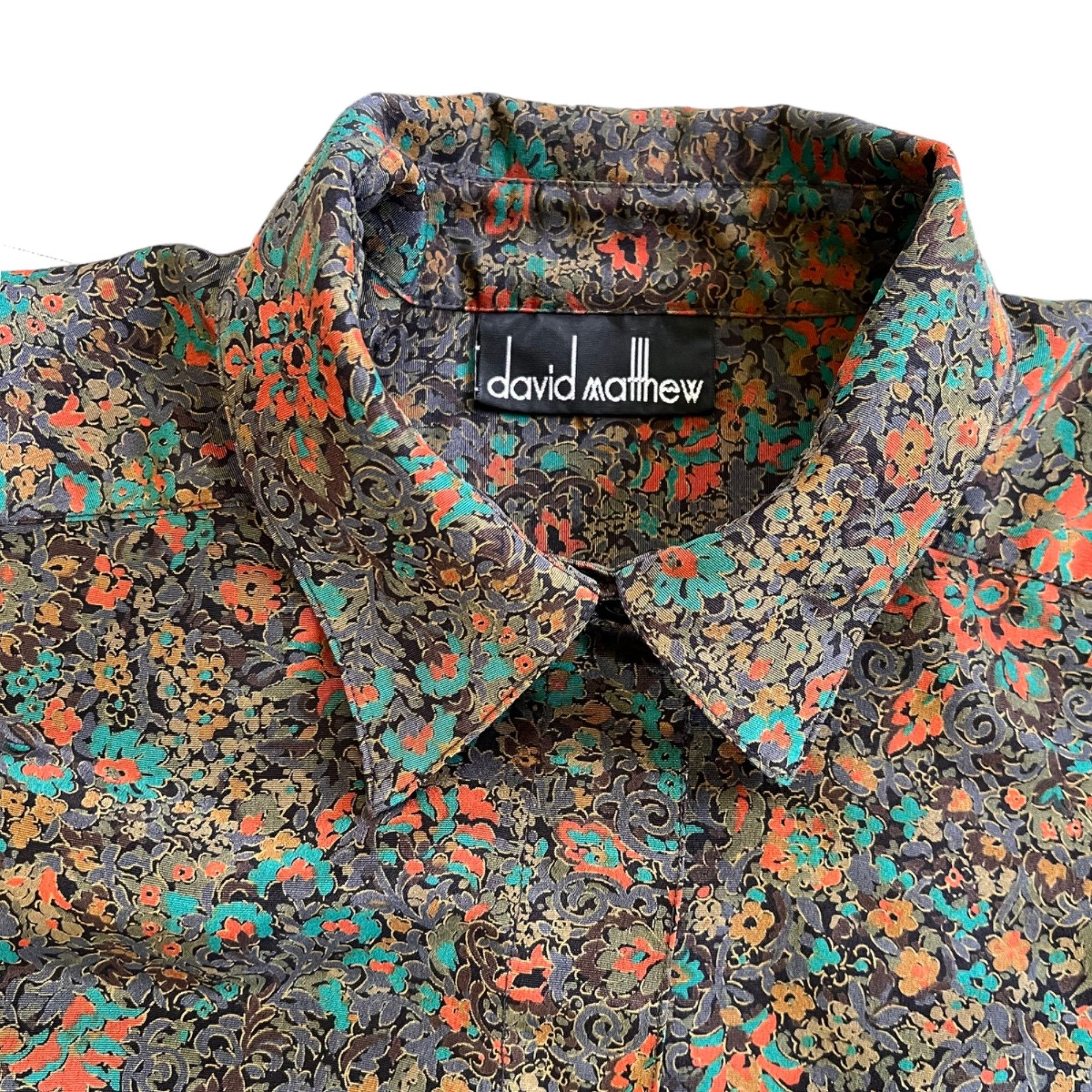 Vintage Vintage David Matthew Novelty Print Floral Grunge Blouse Size L / US 10 / IT 46 - 2 Thumbnail