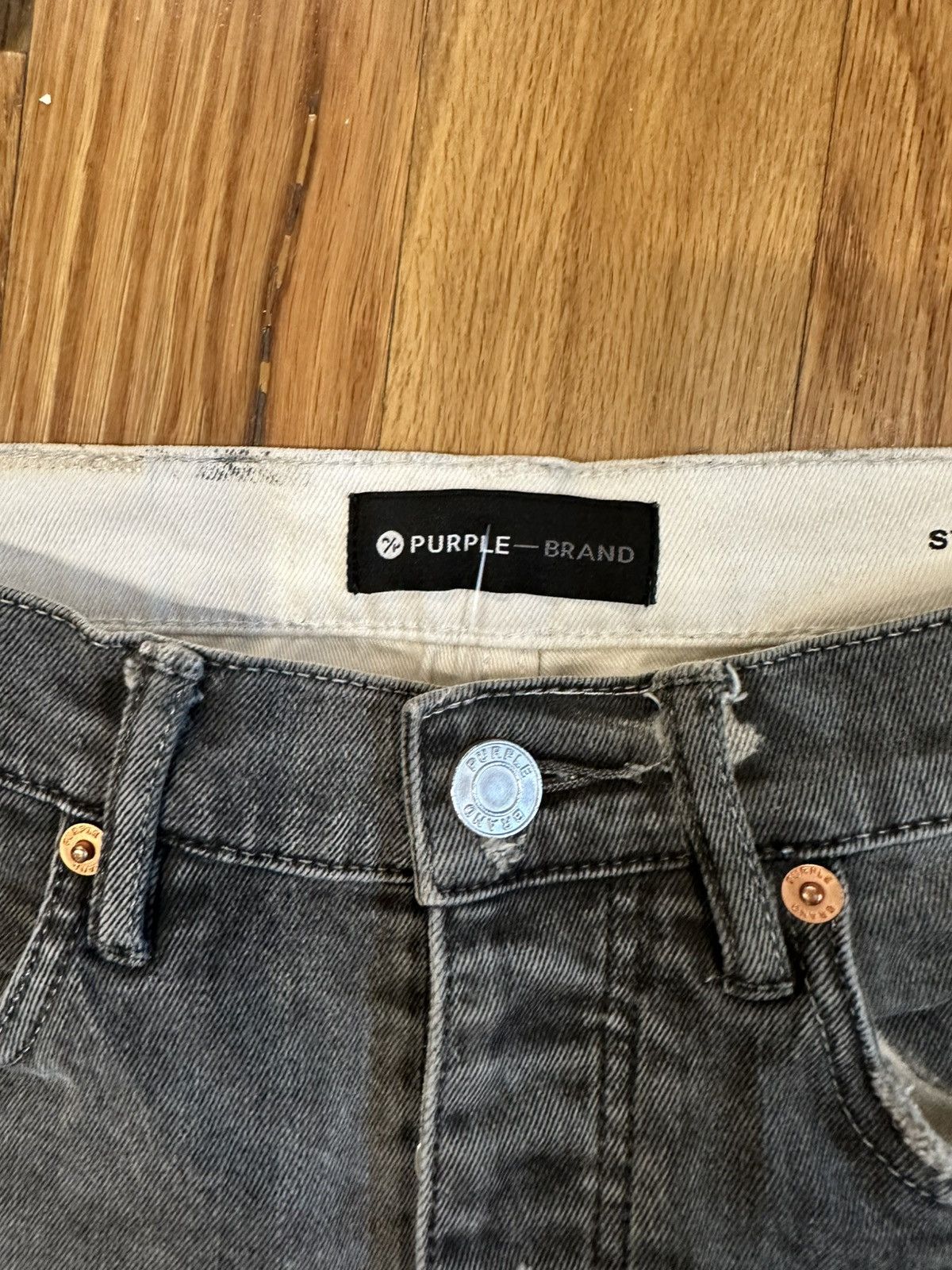 Purple Brand Purple Brand Knee Hole Plain Gray Denim Jeans Size 28 Size US 28 / EU 44 - 3 Thumbnail