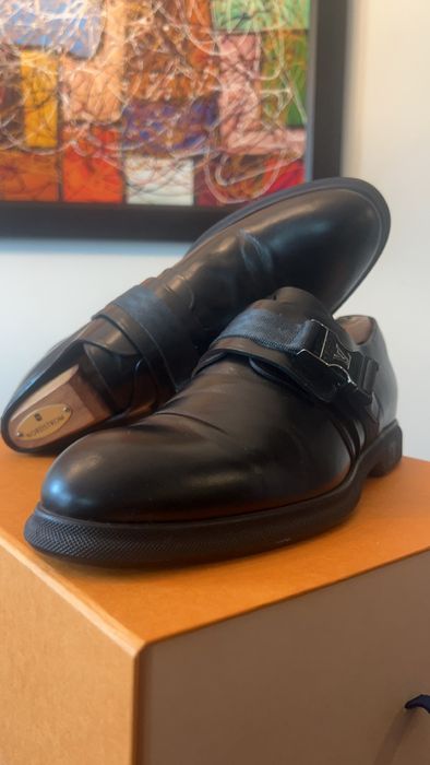 Louis Vuitton, Shoes, Louis Vuitton Lv Dress Shoes Derby Leather Black  Oxford Mens Size Uk 7 Us 8