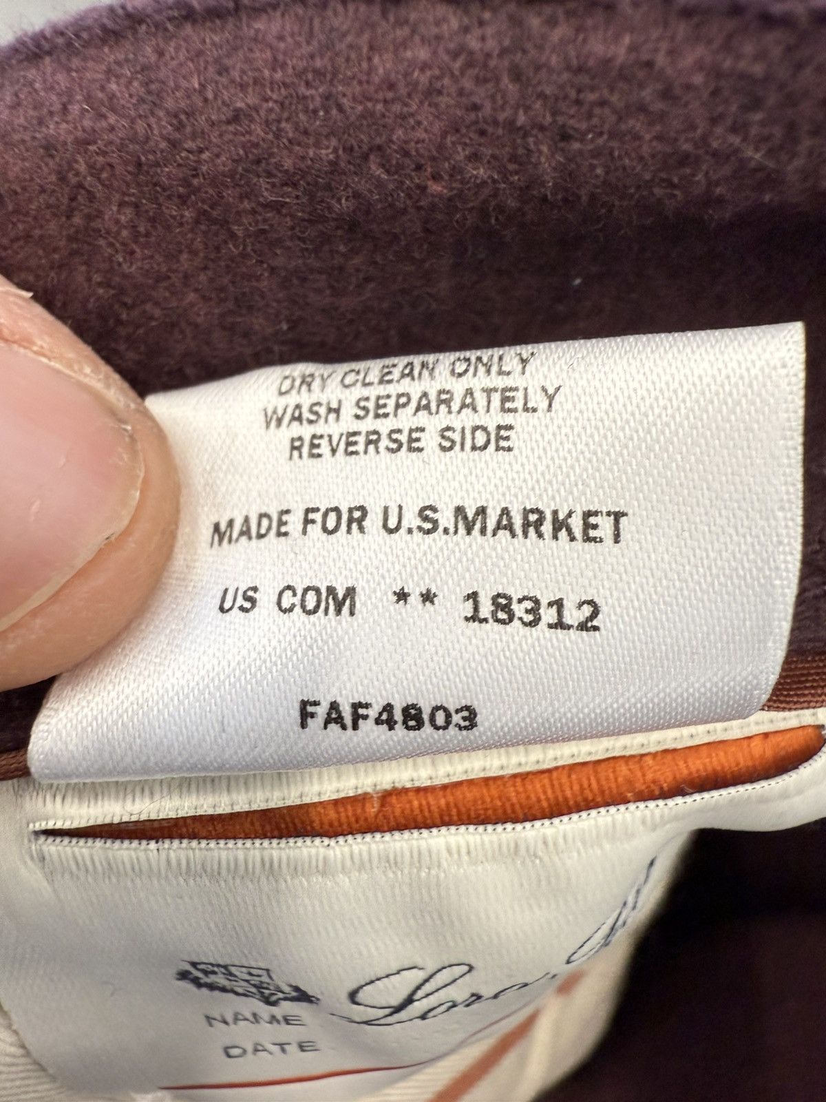Loro Piana Loro Piana Virgin Wool Dark Wine Pants Size US 31 - 11 Thumbnail