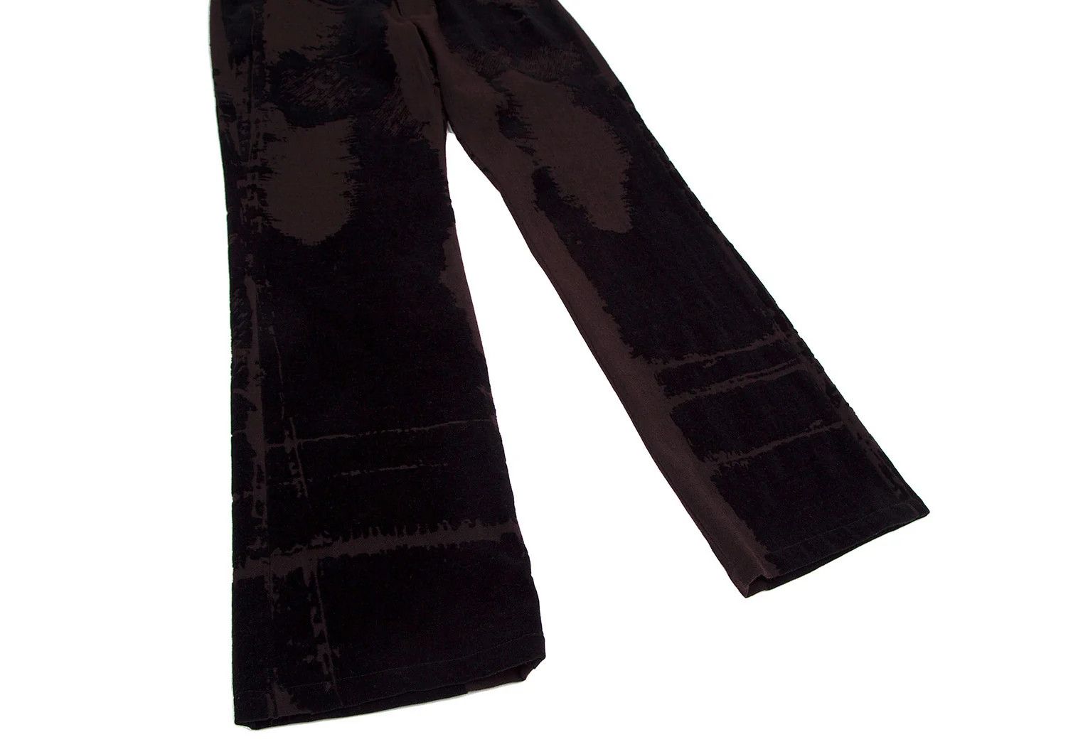 Jean Paul Gaultier Graphic Flocked Wool Pants in Brown and Black, Size 46 Size US 30 / EU 46 - 6 Thumbnail