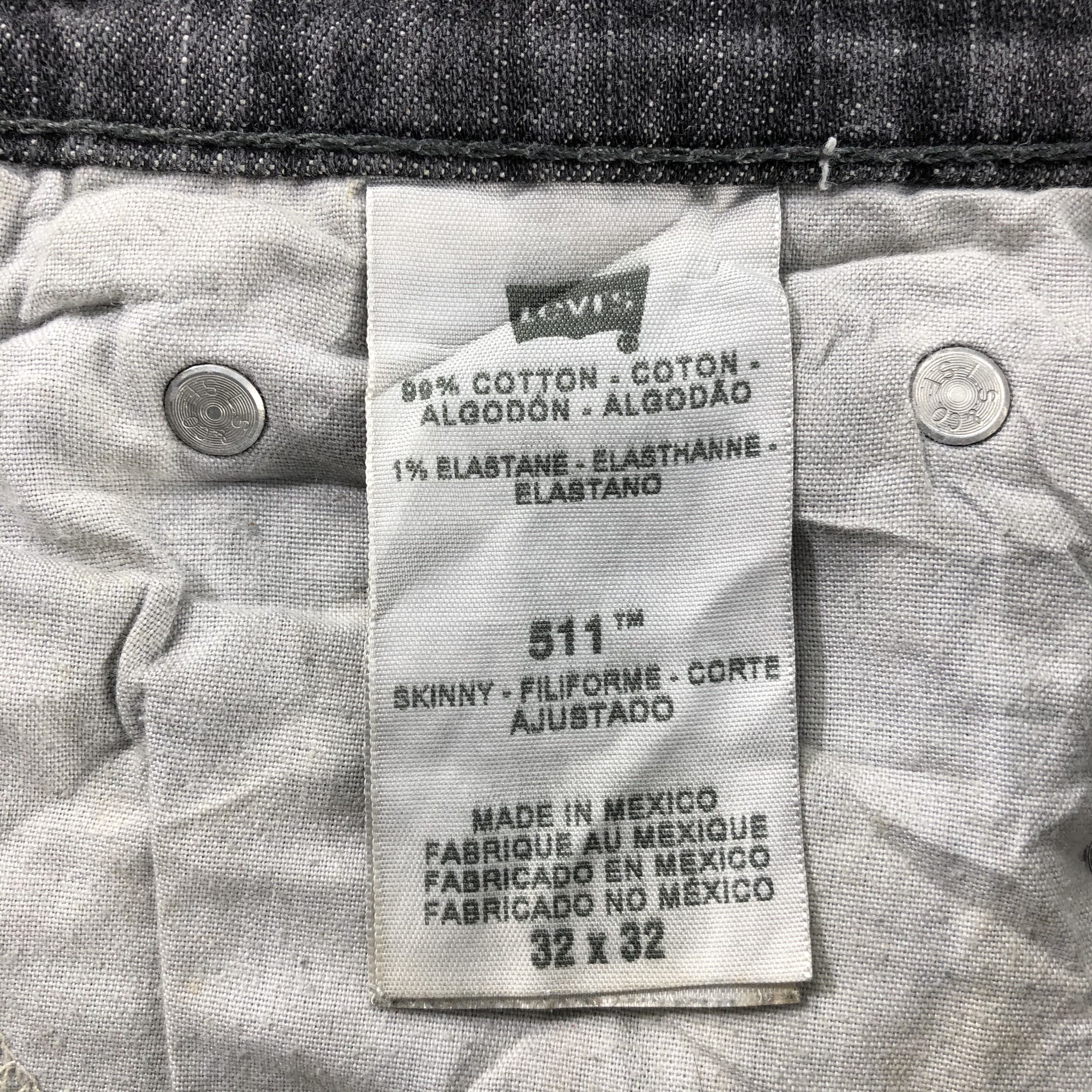 Levi's Vintage Faded Black Levis 511 Jeans-J2675 Size US 31 - 11 Thumbnail