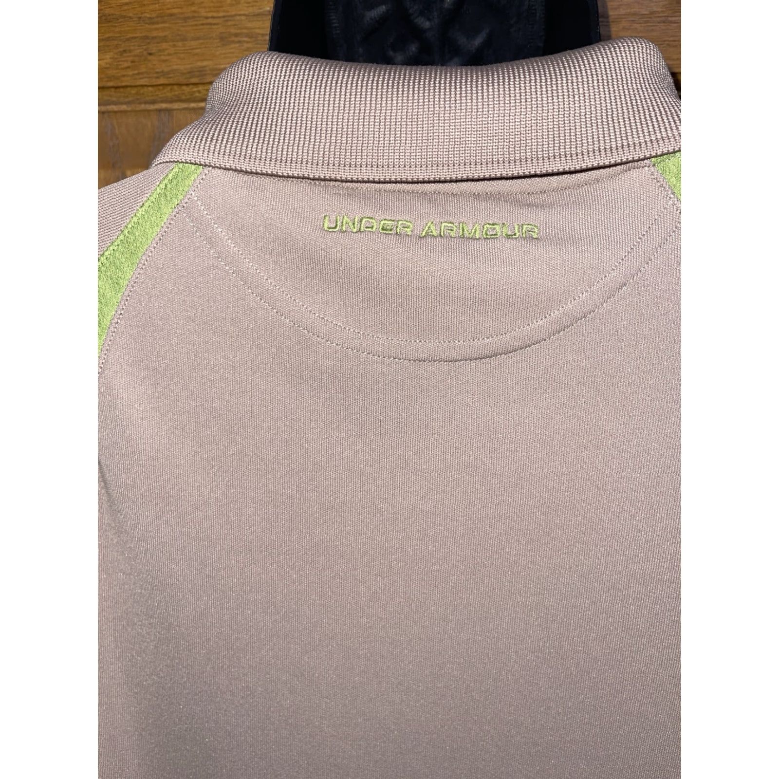 Under Armour Under Armour Polo Shirt Men XL Short Sleeve Stretch HeatGear Golf Tan Beige Lime Green Size US XL / EU 56 / 4 - 4 Thumbnail