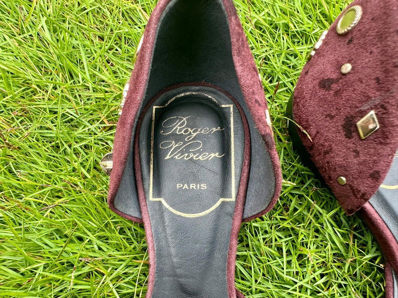 Roger Vivier Roger Vivier Velvet Crystal Embellished D’orsay Ballet Size US 4.5 / IT 34.5 - 7 Thumbnail