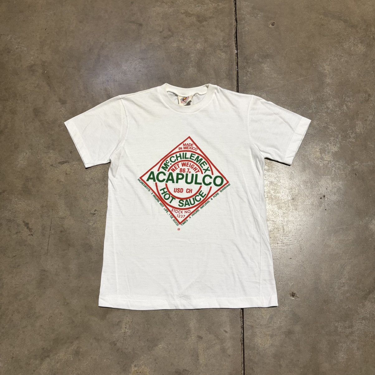 Vintage Vintage Tabasco Hot Sauce Acapulco Mexico Tourist T shirt Size US S / EU 44-46 / 1 - 1 Thumbnail