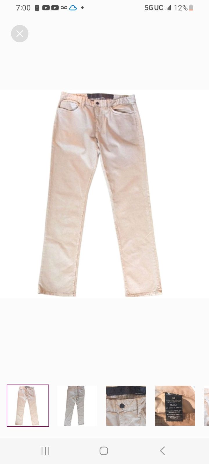 Joe's JOE'S JEANS Brown Pants Size US 33 - 1 Thumbnail