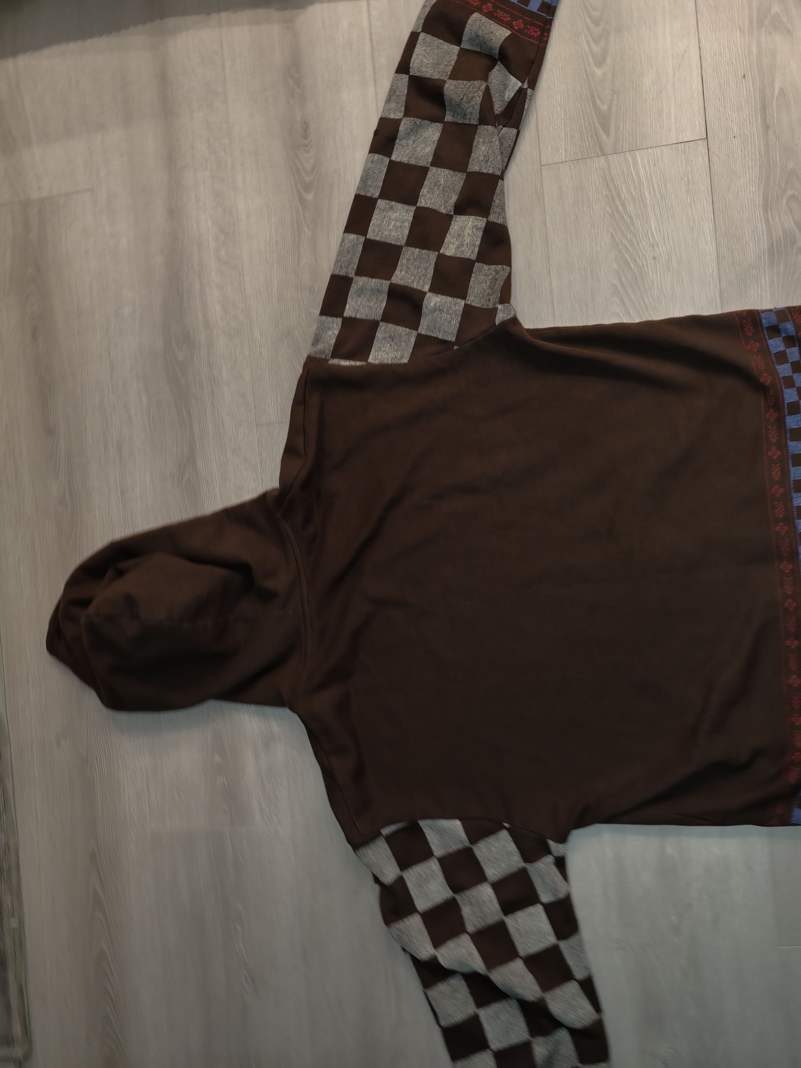 Profound Aesthetic Profound Check Sleeve Hoodie In Brown Size US L / EU 52-54 / 3 - 6 Thumbnail