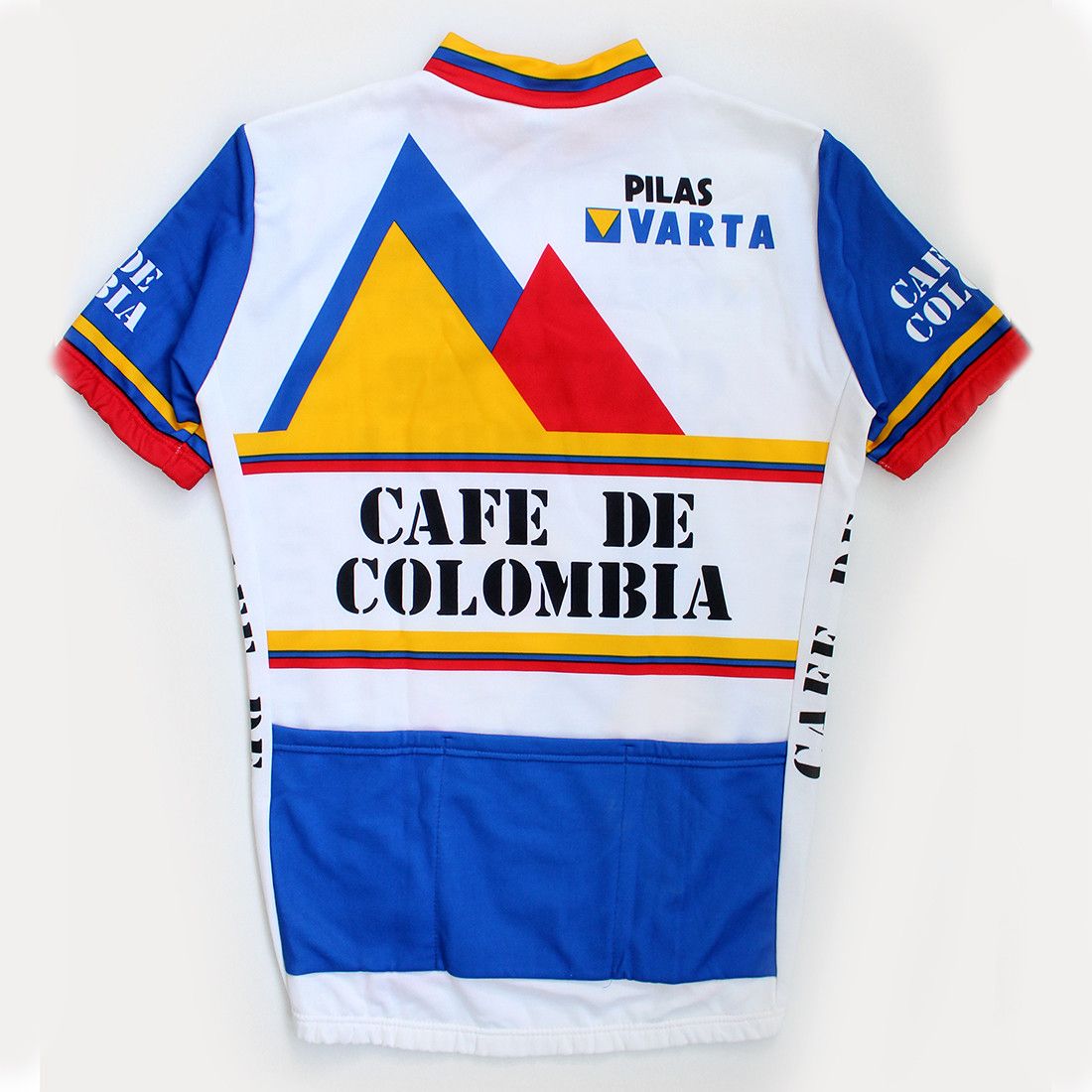 Vintage 1986 PILAS VARTA Cafe De Colombia cycling jersey bike tshirt Size L / US 10 / IT 46 - 9 Thumbnail