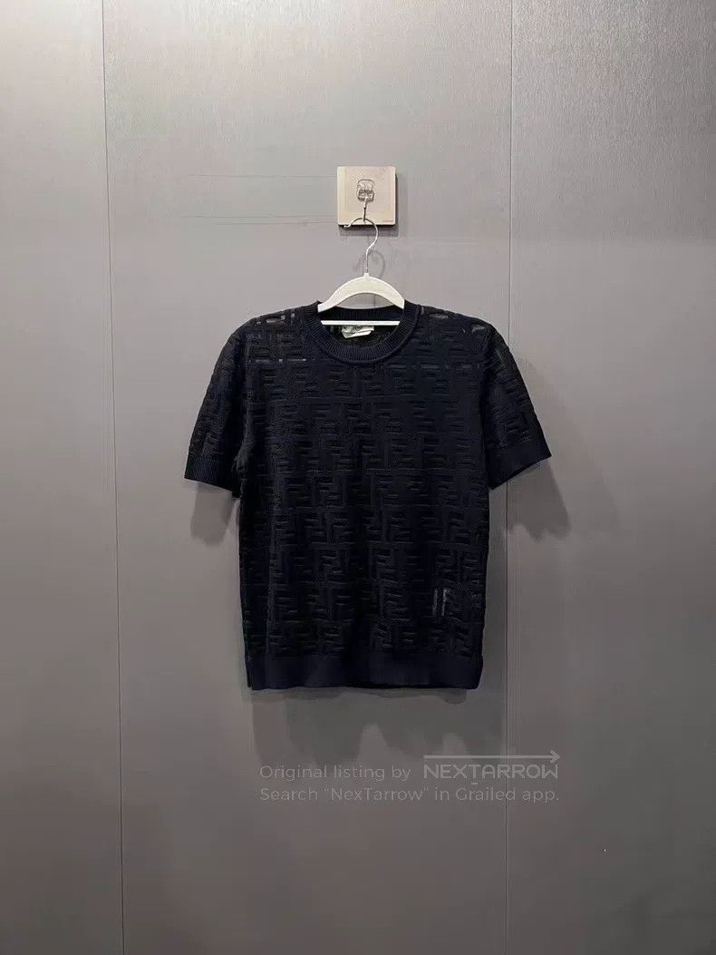 Fendi Fendi All-Over Printed Jacquard Short Sleeve Knit Top Size XS / US 0-2 / IT 36-38 - 1 Thumbnail