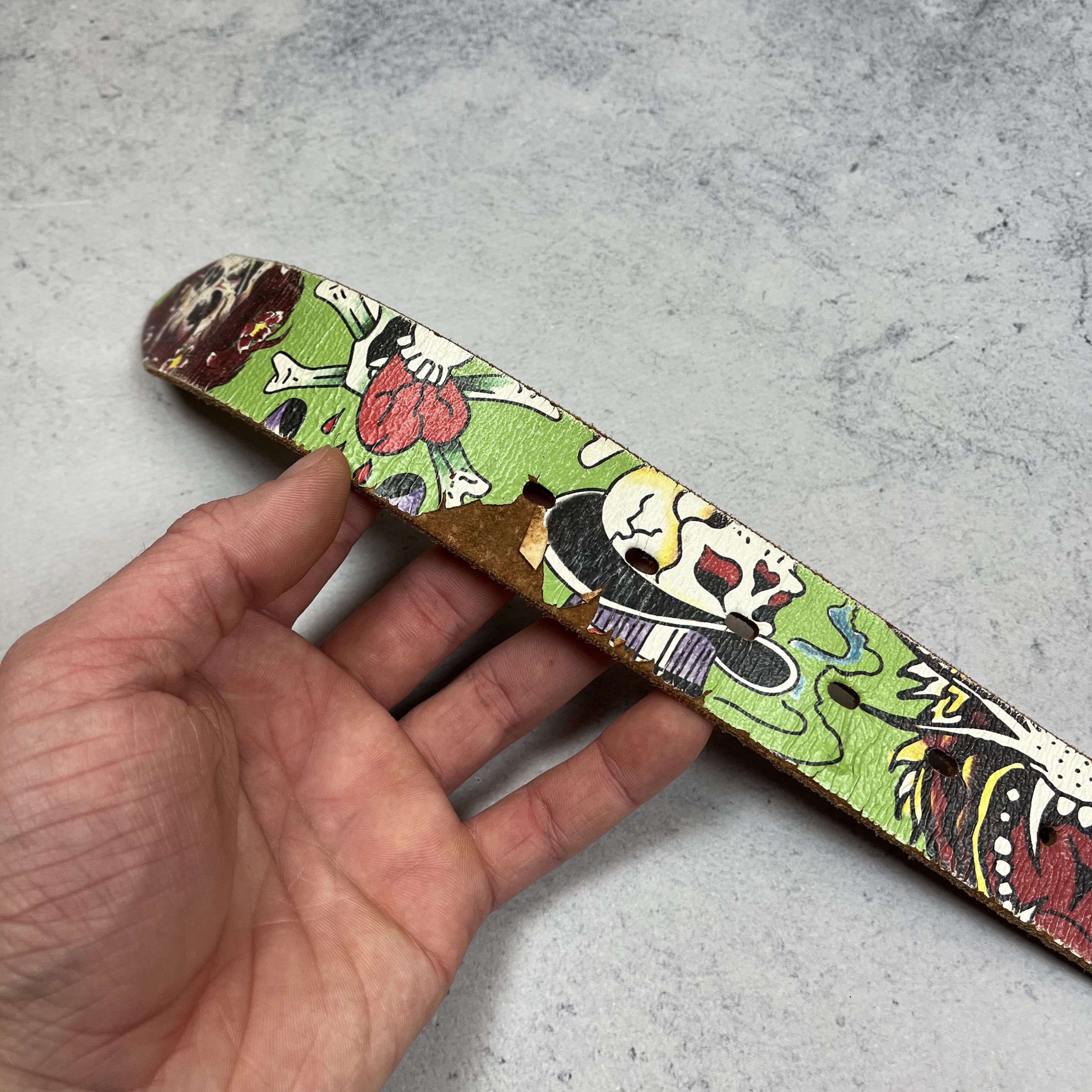 Ed Hardy Vintage Ed Hardy Y2K Skulls Tattoo Leather Belt 2000’s Size ONE SIZE - 7 Thumbnail