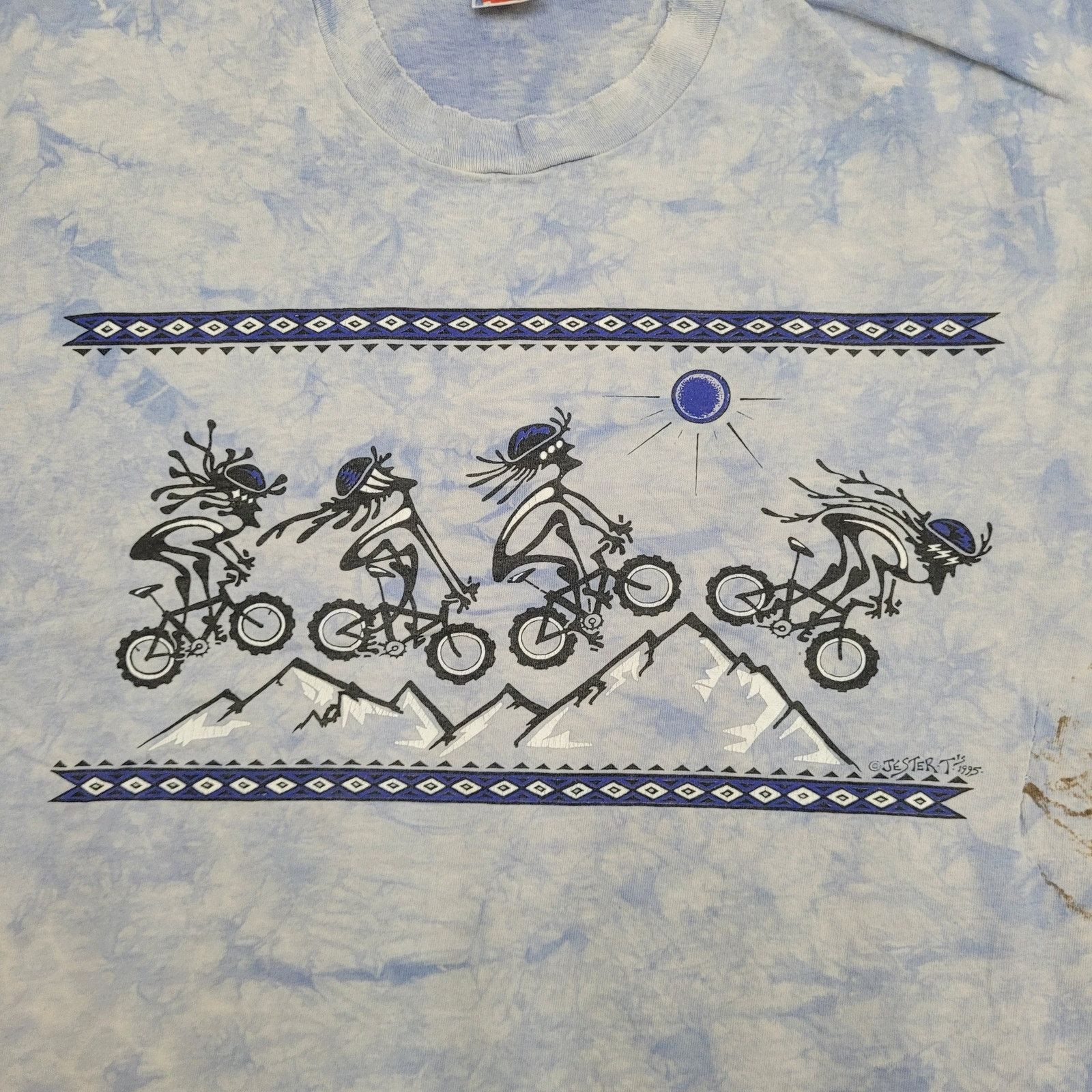 Fruit Of The Loom VTG 90s Mountain Biker Bicycle Shirt XL USA Jester-T Tie-Dye Size US XL / EU 56 / 4 - 3 Thumbnail