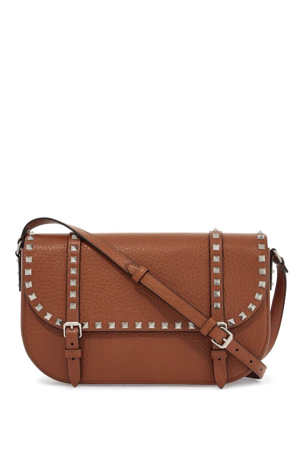 Valentino Valentino Rockstud Medium Brown Leather Messenger New Size ONE SIZE - 1 Thumbnail