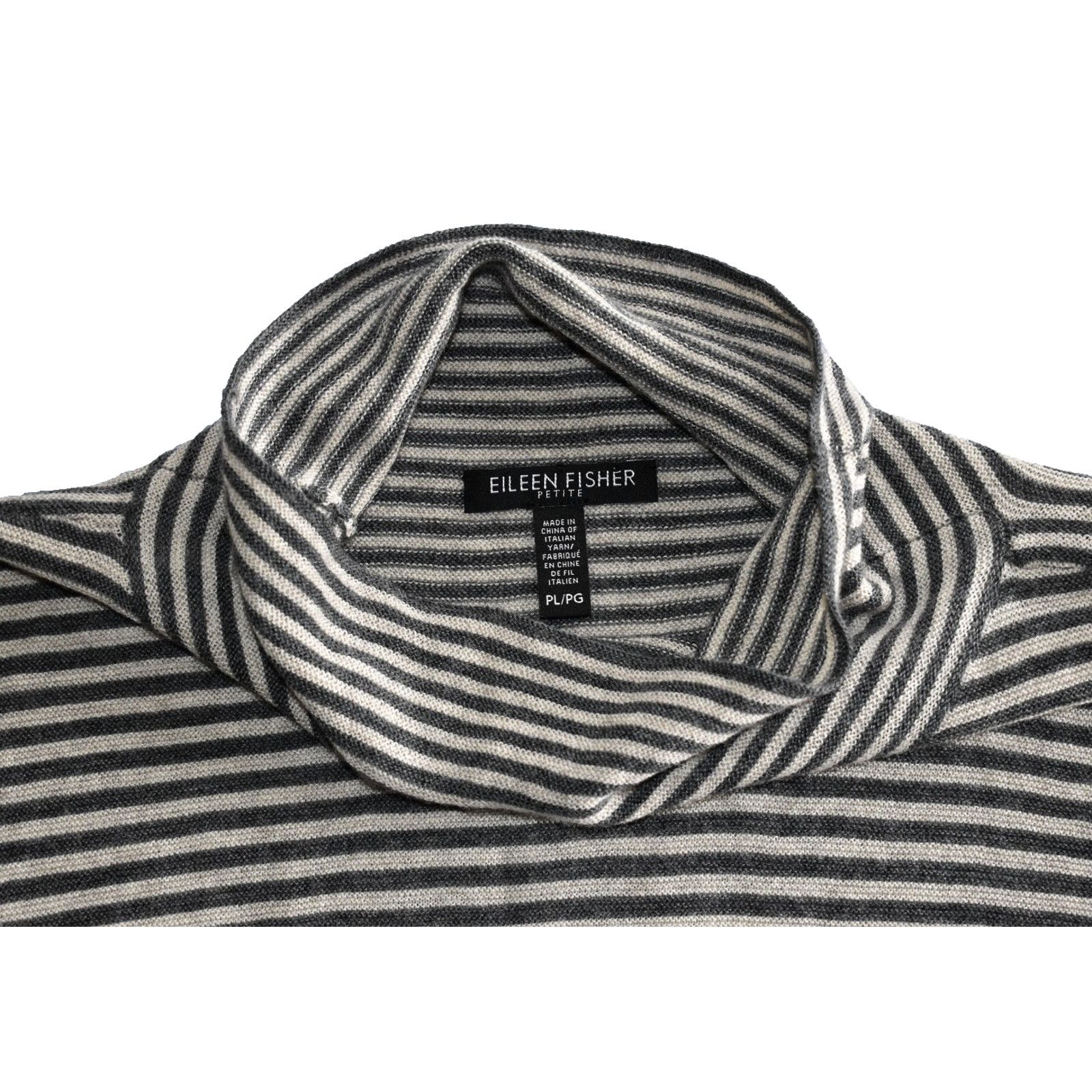 Eileen Fisher EILEEN FISHER Wool Striped Turtle Neck Petite Sweater Sz PL Size L / US 10 / IT 46 - 3 Thumbnail