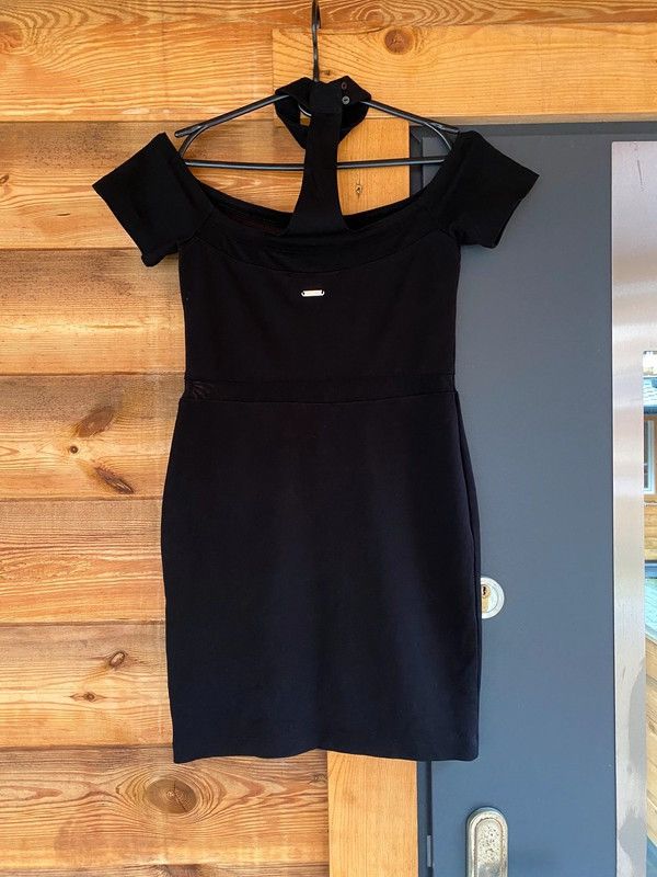 Guess Black Off-the-Shoulder Mini Dress with Neck Choker Size XS / US 0-2 / IT 36-38 - 5 Thumbnail